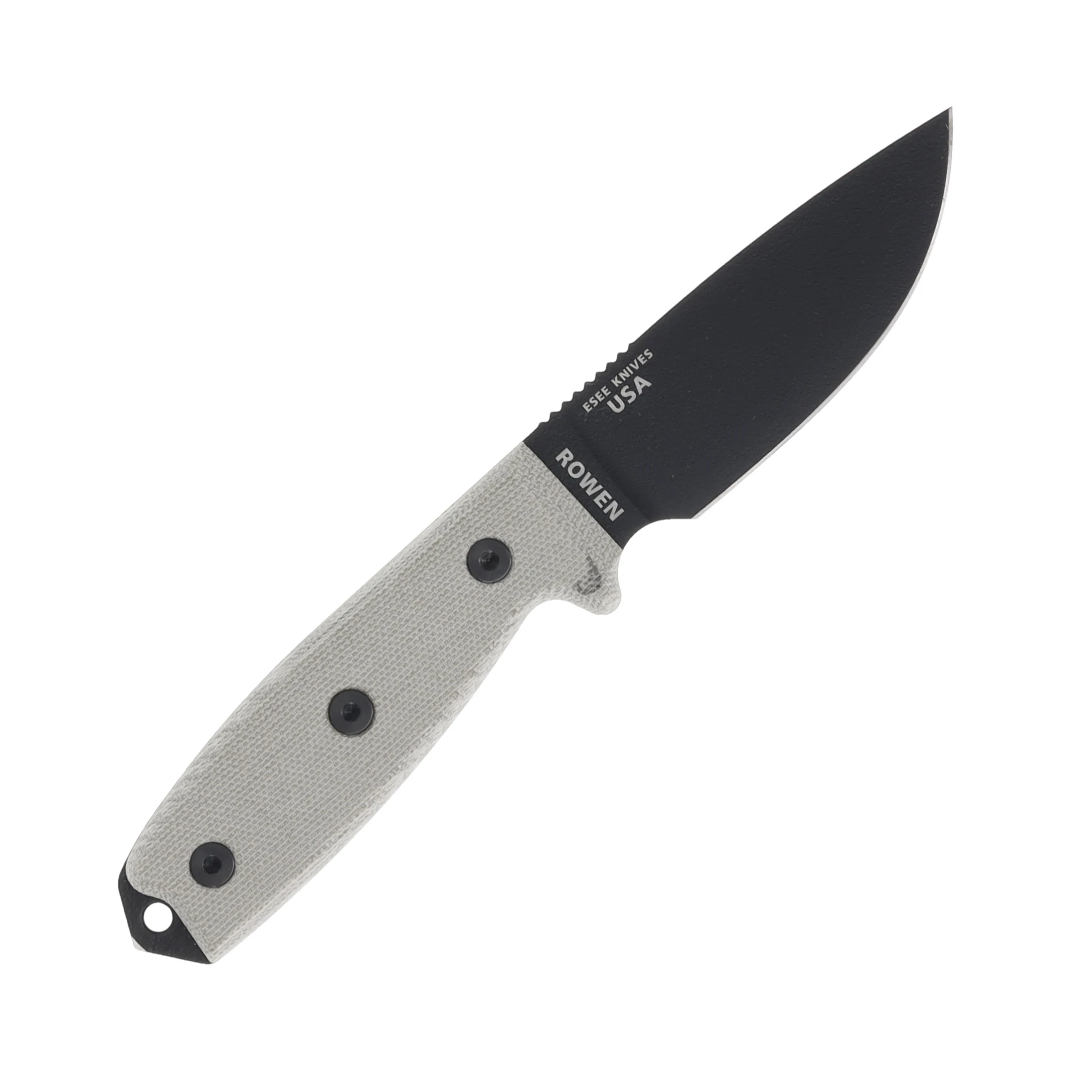 ESEE 3 MIL Fixed Blade Knife 3.87in Plain Edge Tan Micarta ESEE3MILPB View 3