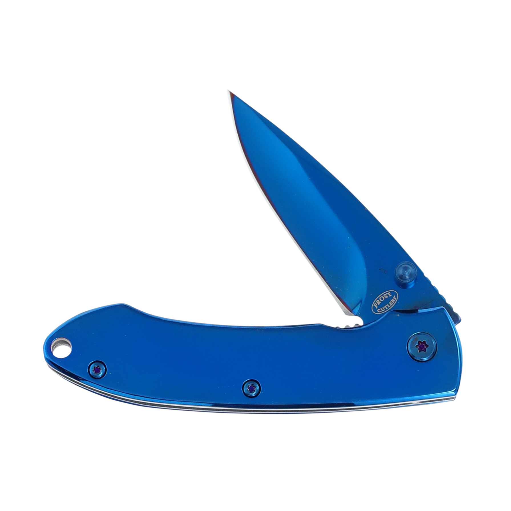 Frost Silver Shadow Blue Folding Knife FR717BL View 3