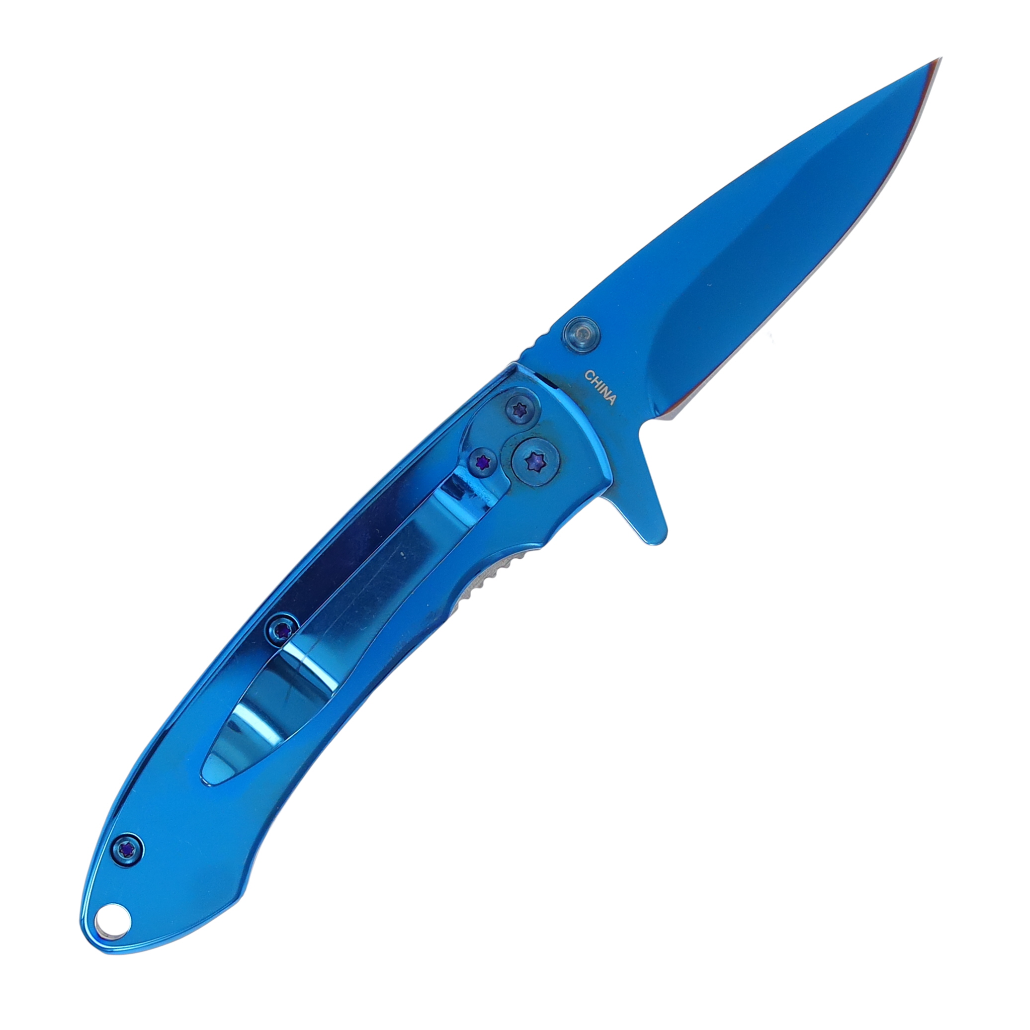 Frost Silver Shadow Blue Folding Knife FR717BL View 1