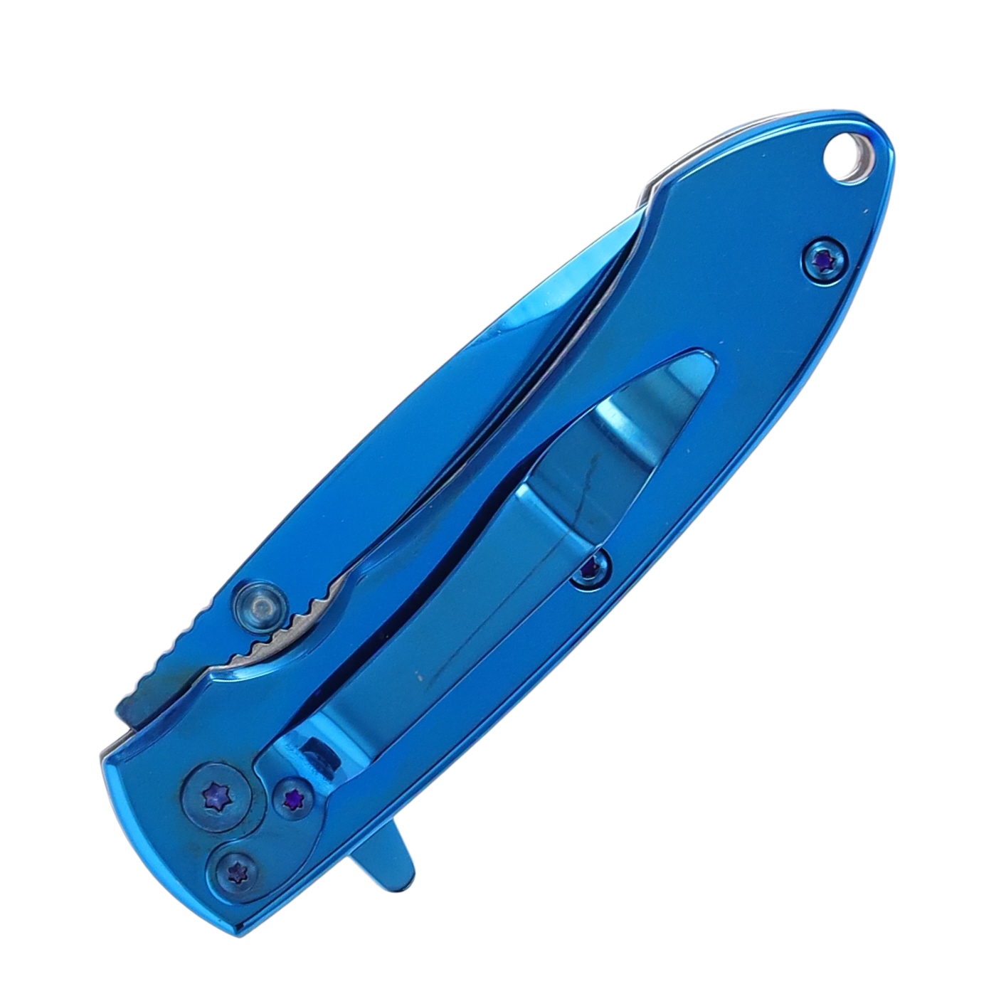 Frost Silver Shadow Blue Folding Knife FR717BL View 7
