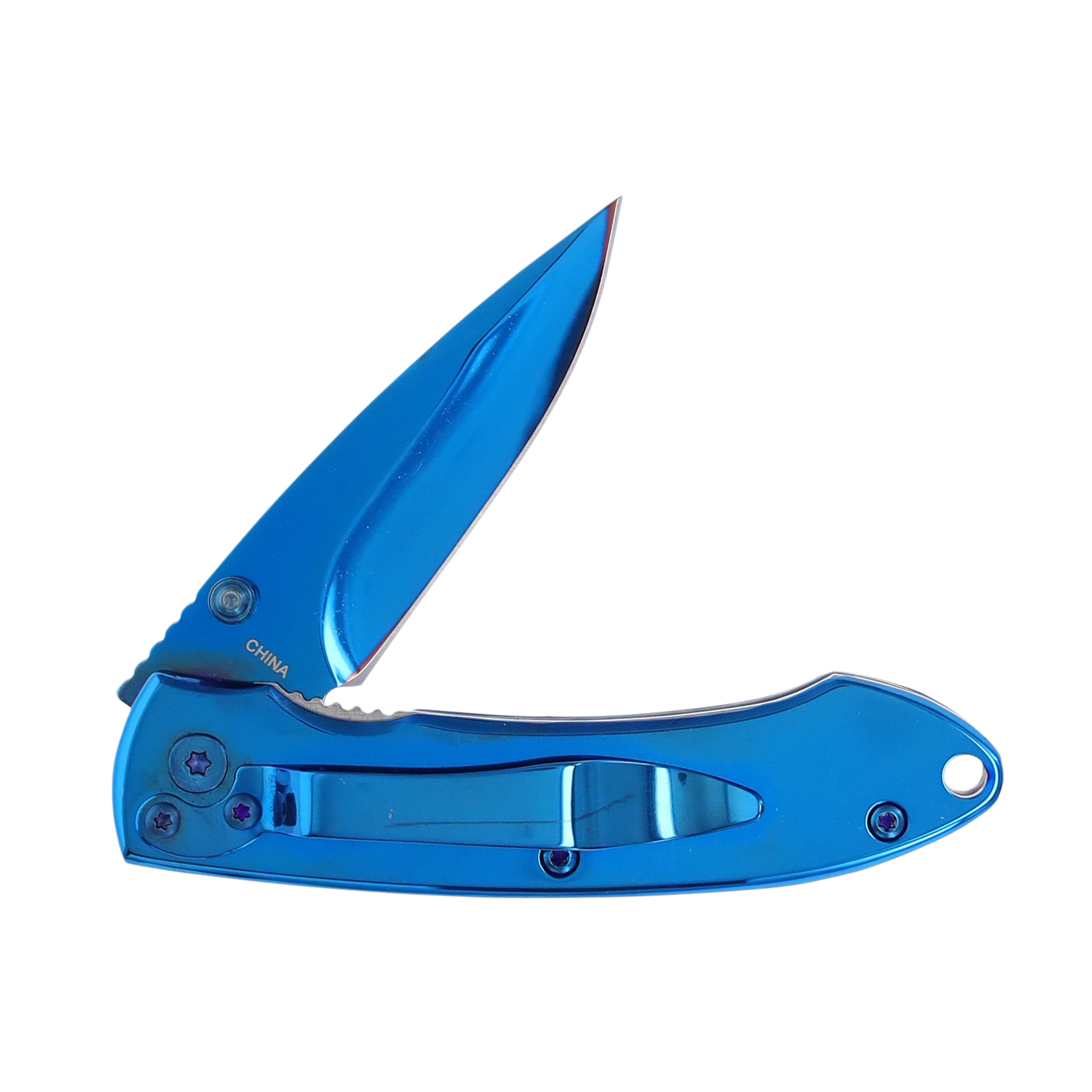 Frost Silver Shadow Blue Folding Knife FR717BL View 4