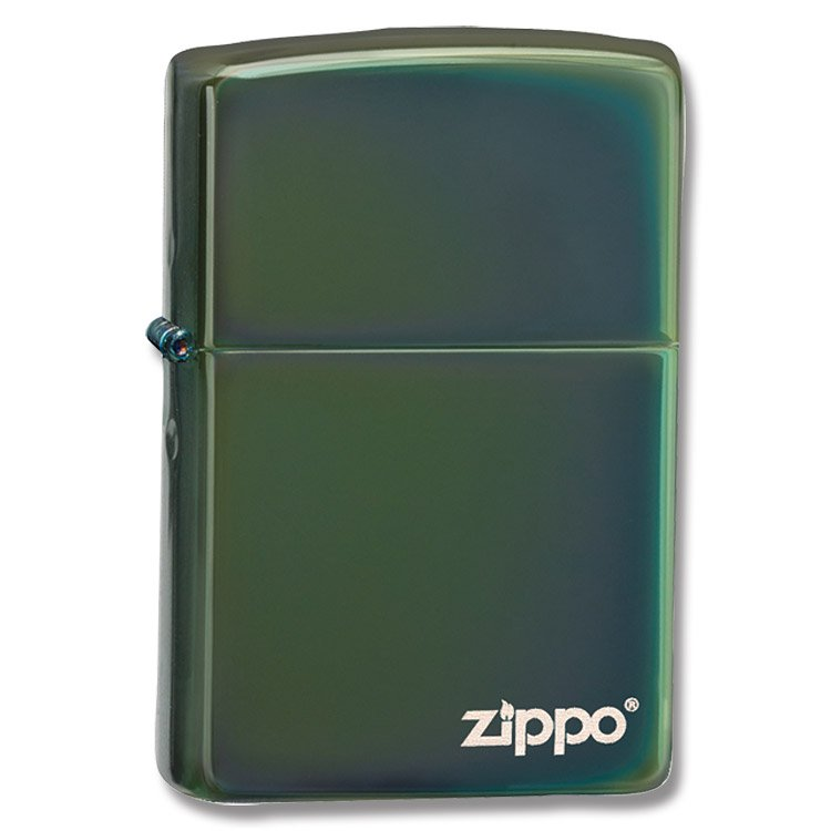 Zippo Classic High Polish Green Logo Lighter ZP28129ZL View 5