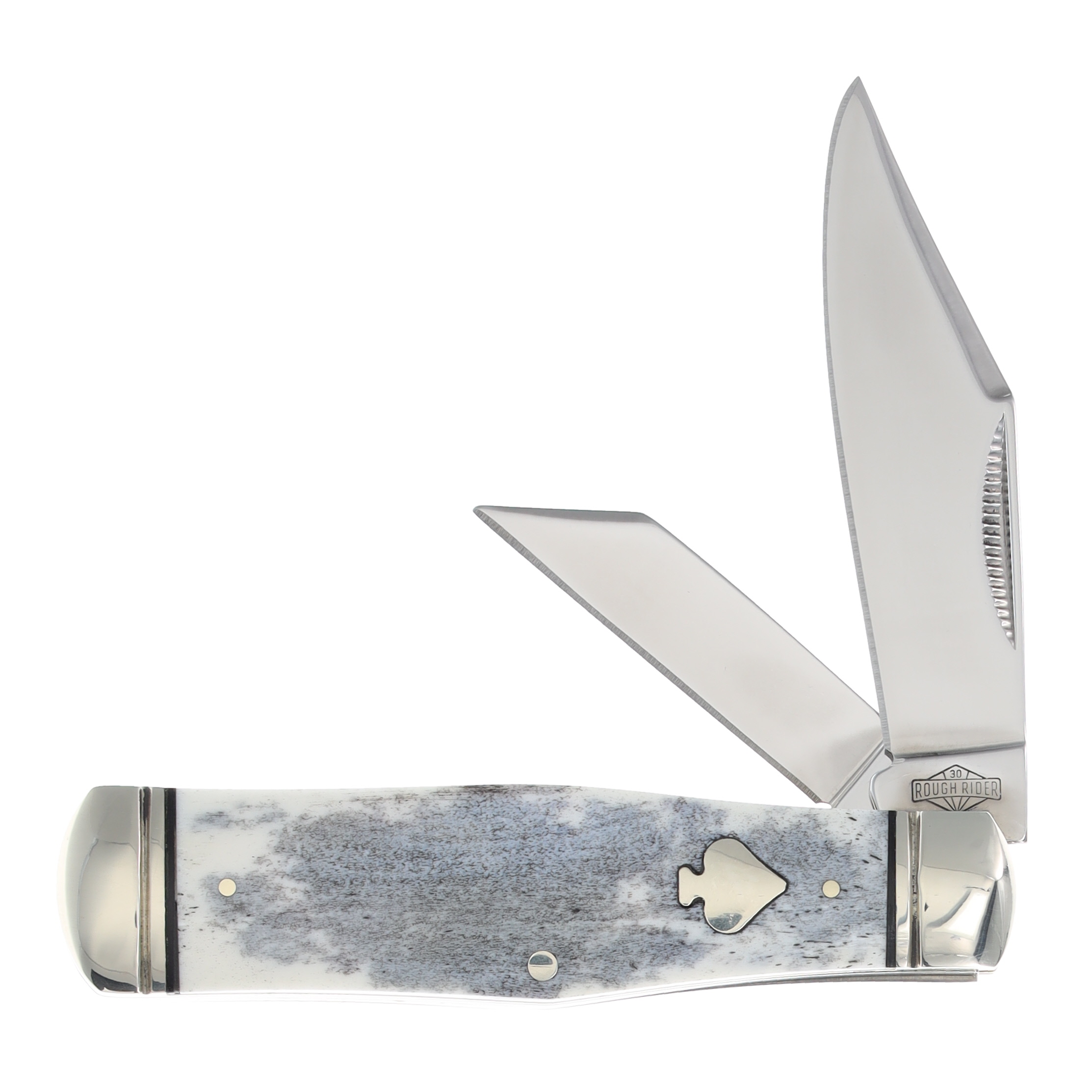 Rough Ryder Black Appaloosa 30th Anniversary Spade Shield Coke Bottle Knife RR2485 View 1