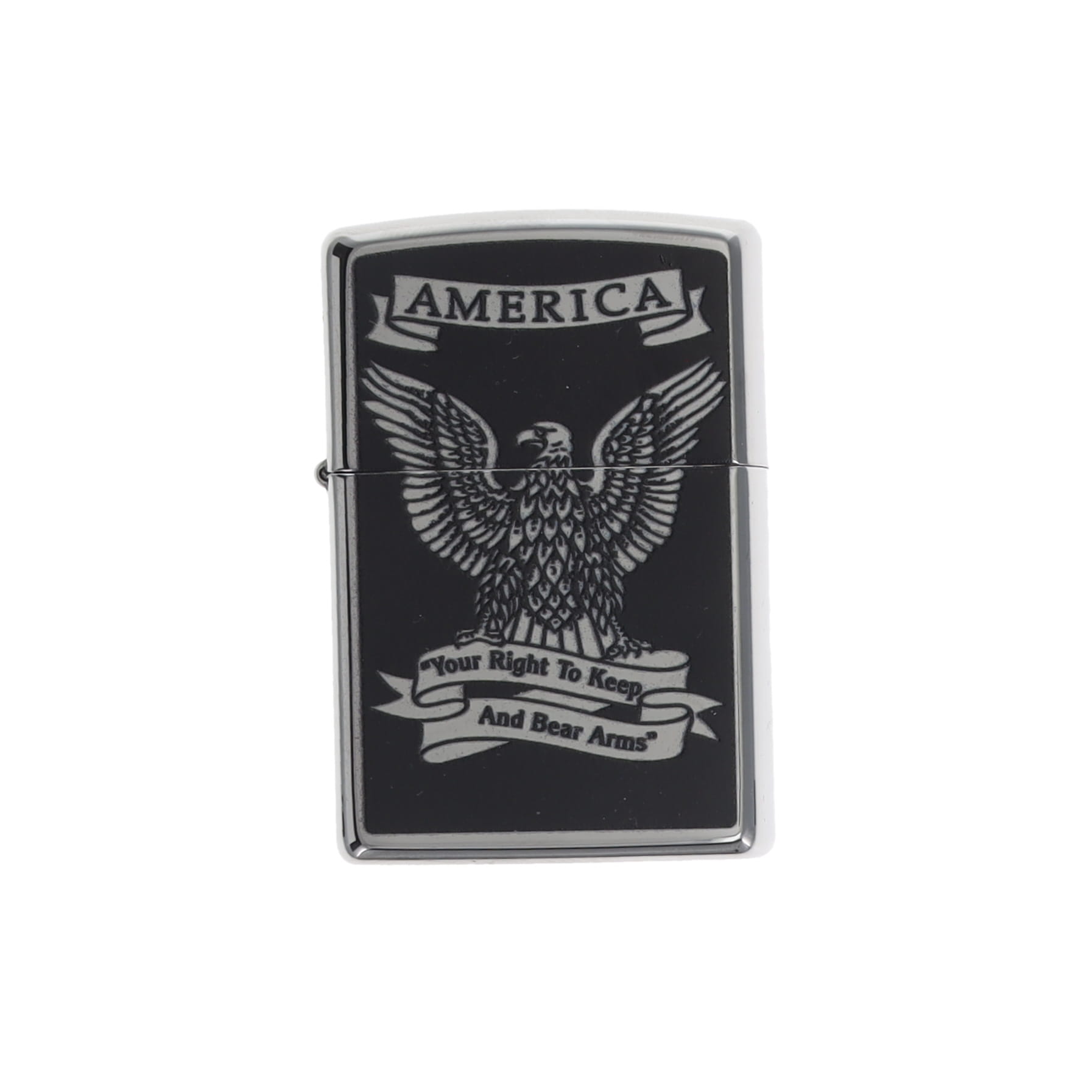 Zippo Second Amendment High Polish Chrome Lighter ZP28290 - Smoky
