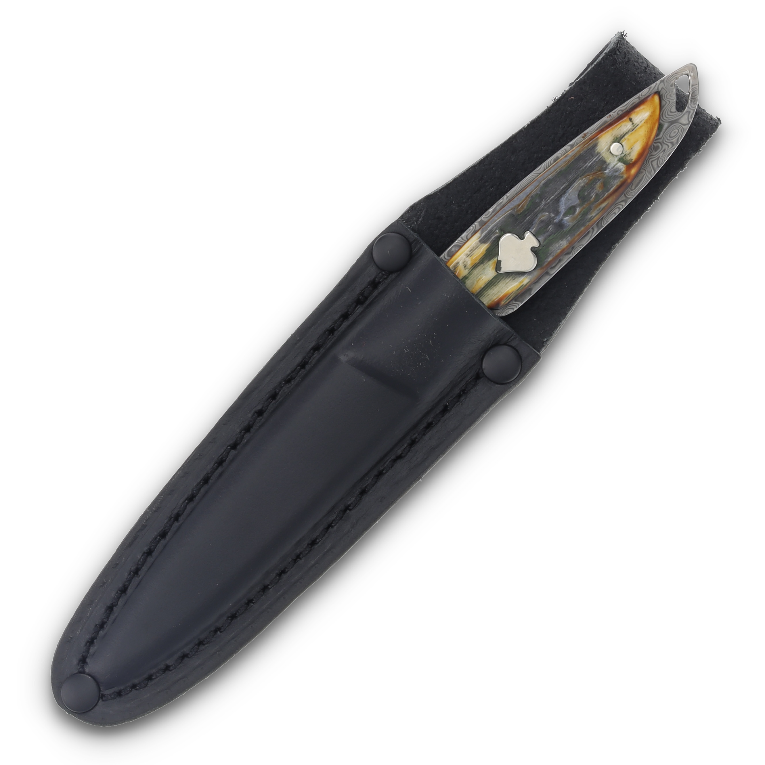 Rough Ryder Streamline Fixed Blade Knife Cinnamon Bone 3.25in Damascus RR2532 View 8