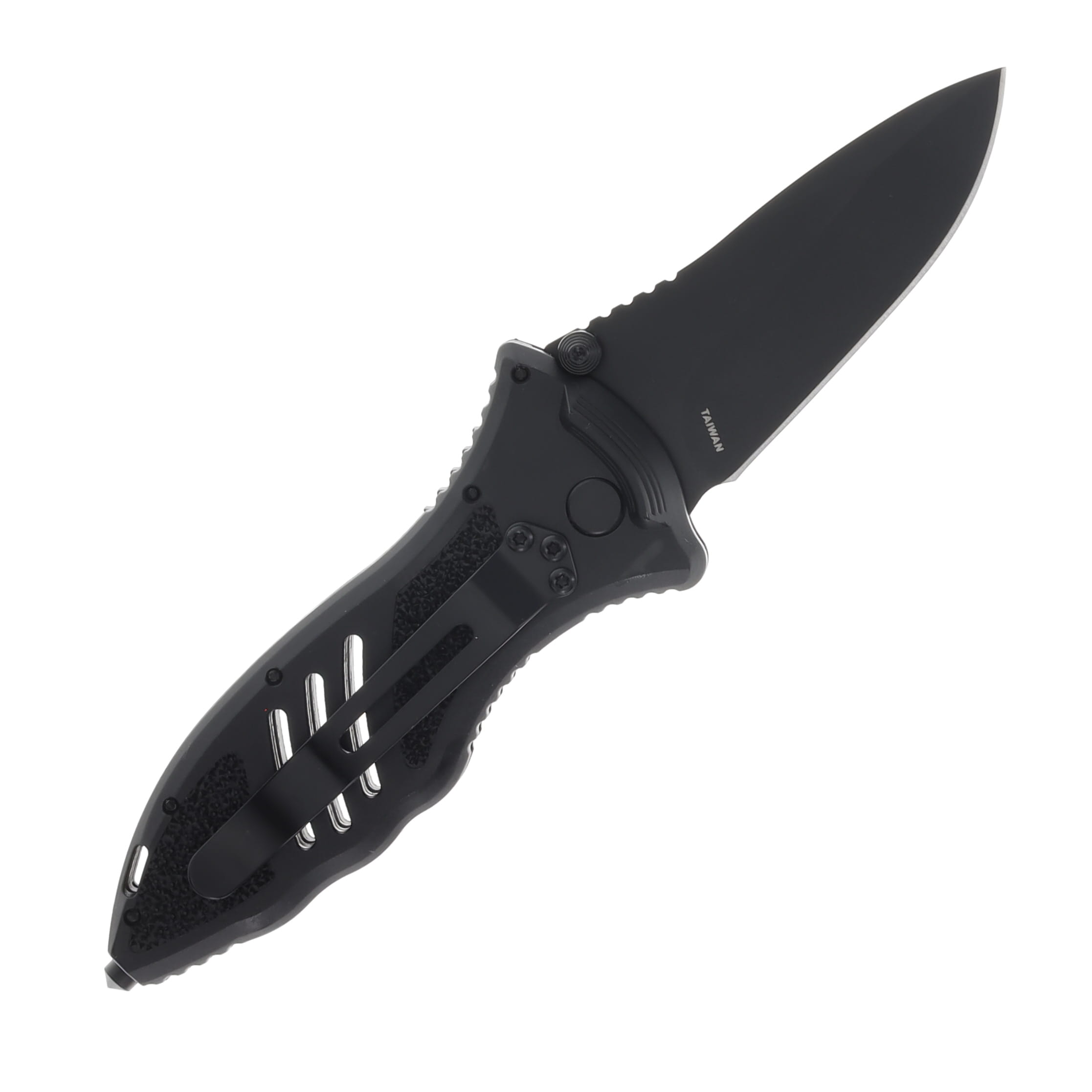 Blackhawk CQD Small Button Lock Knife 3.25in Black Drop Point Blade BH15M201BK View 2