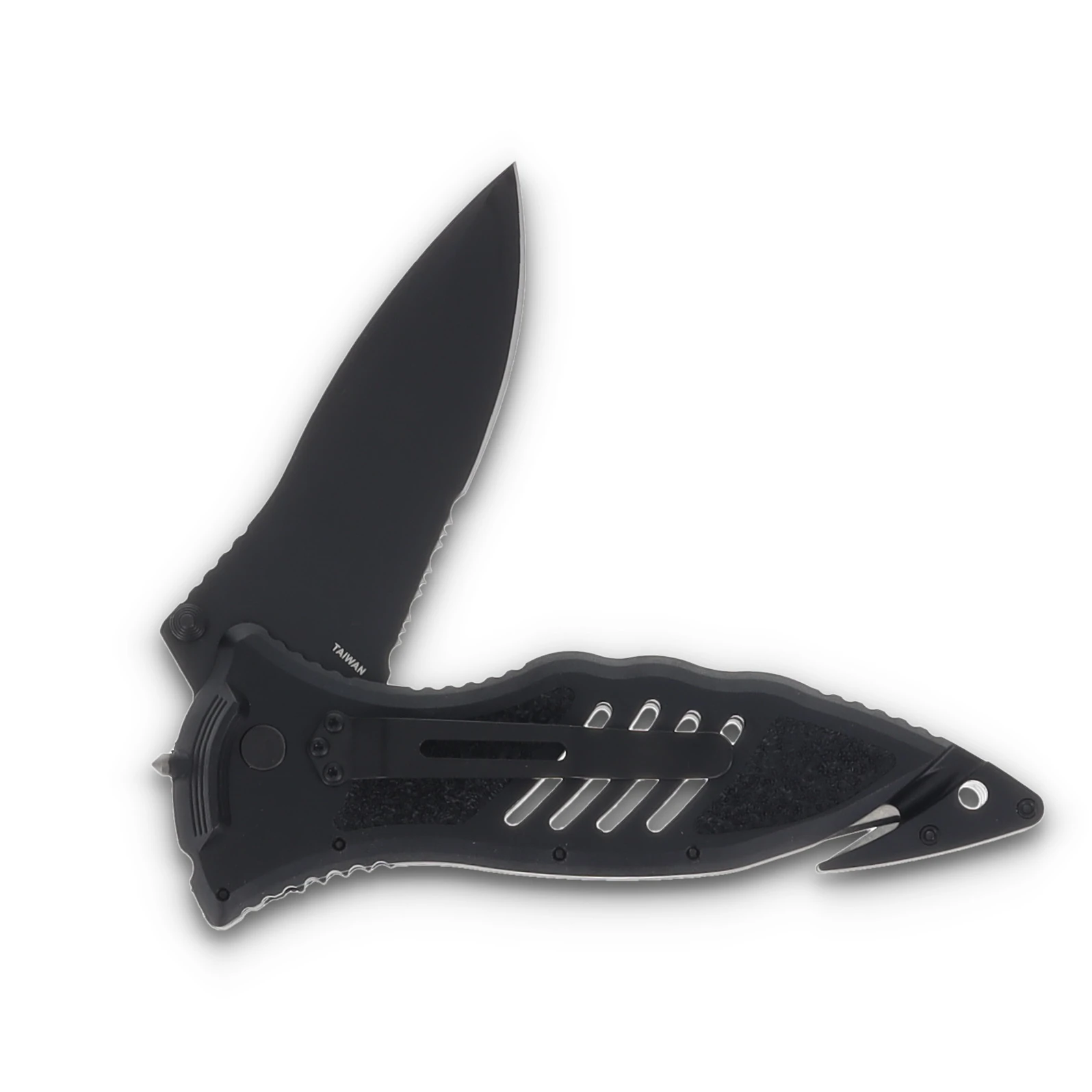 Blackhawk CQD Lg. Button Lock Folding Knife Partially Serrated BH15M311BK View 4
