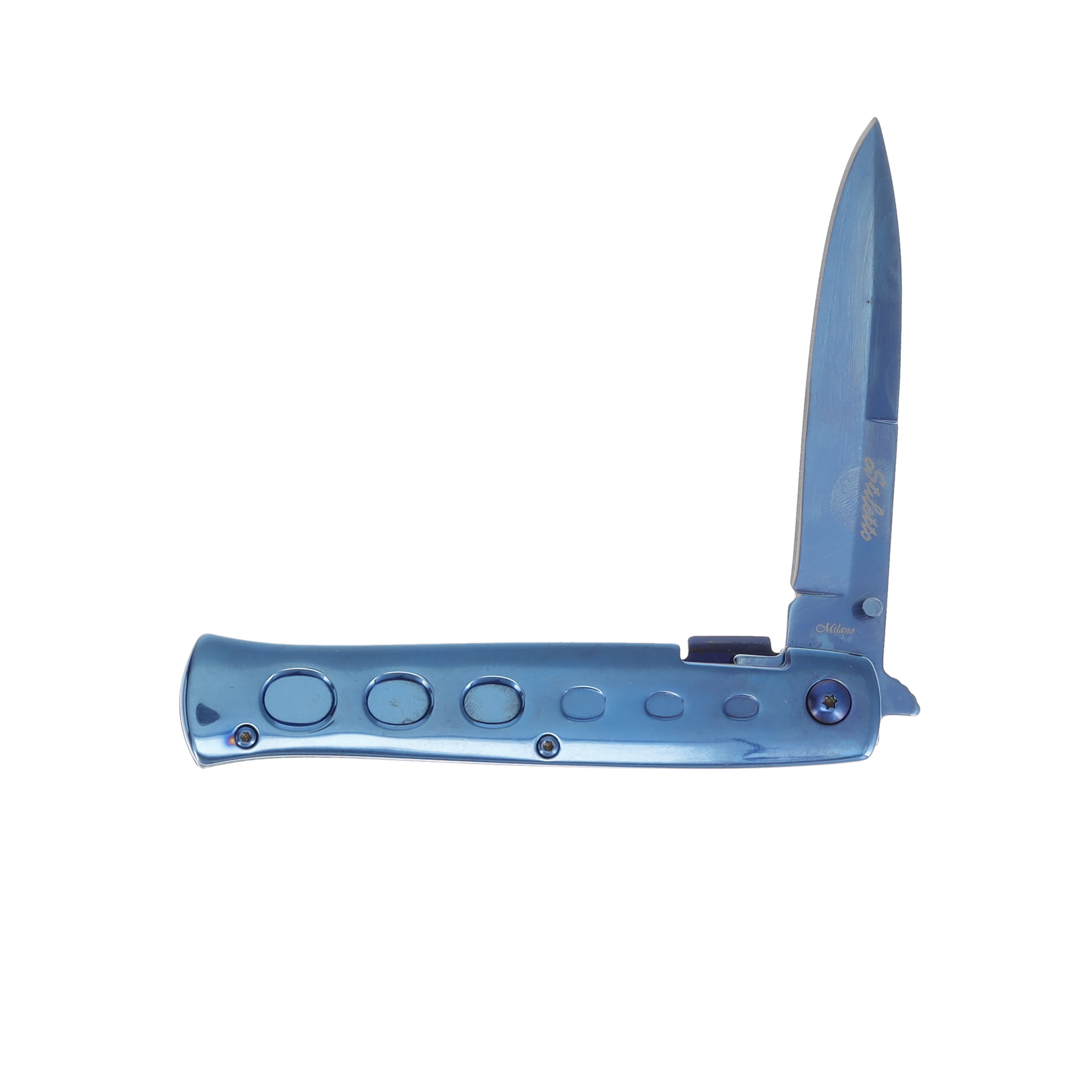Frost Cutlery Italian Stiletto Linerlock Blue Coated Stainless Steel FRIS002BL View 3