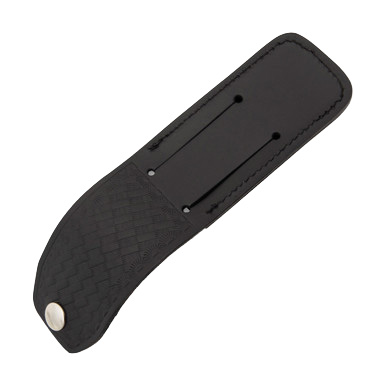 Sheath Black Leather Basketweave 5.25 Inch Folding Knife Belt Sheath SH1144 View 4