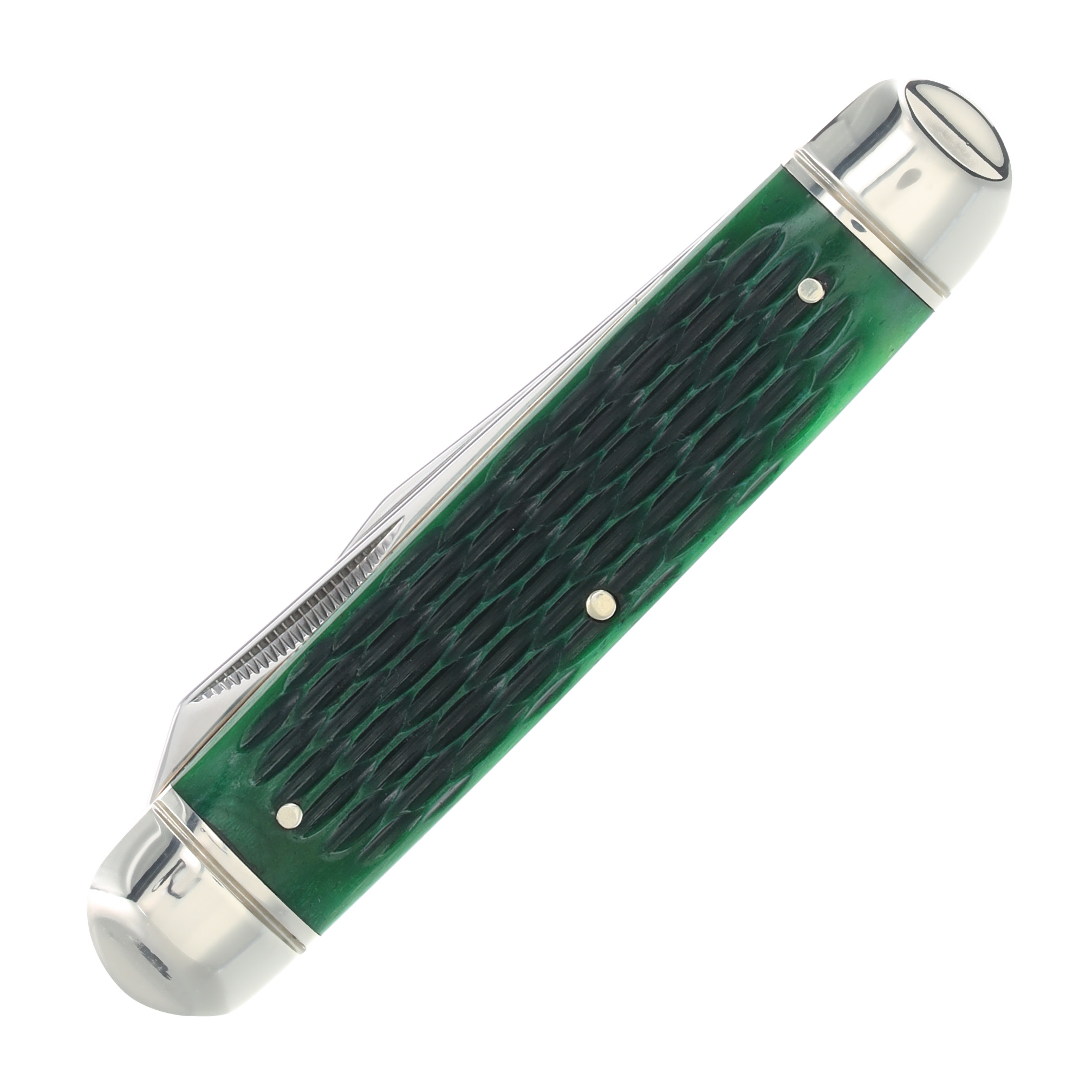 Marble's 2-Blade Green Jigged Bone Cigar Jack Folding Knife MR631 View 4