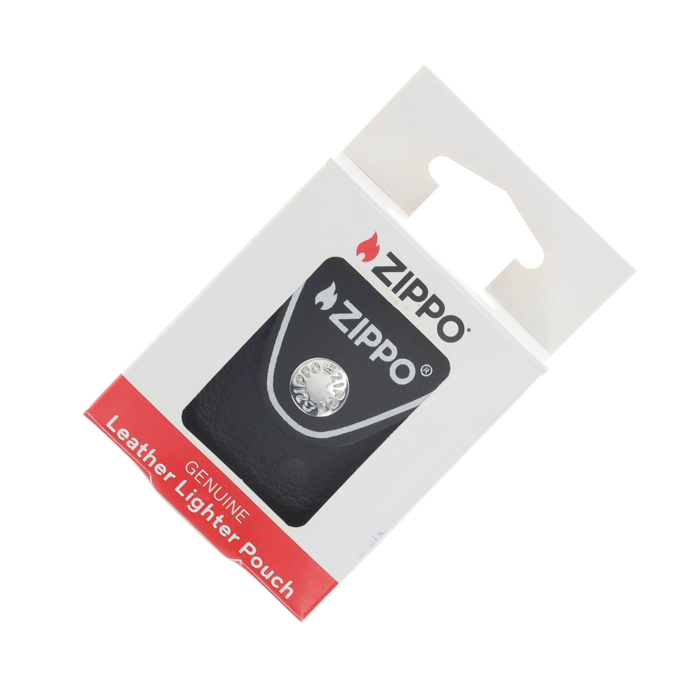 Zippo Logo Black Leather Lighter Pouch with Clip ZPLPCBK View 4