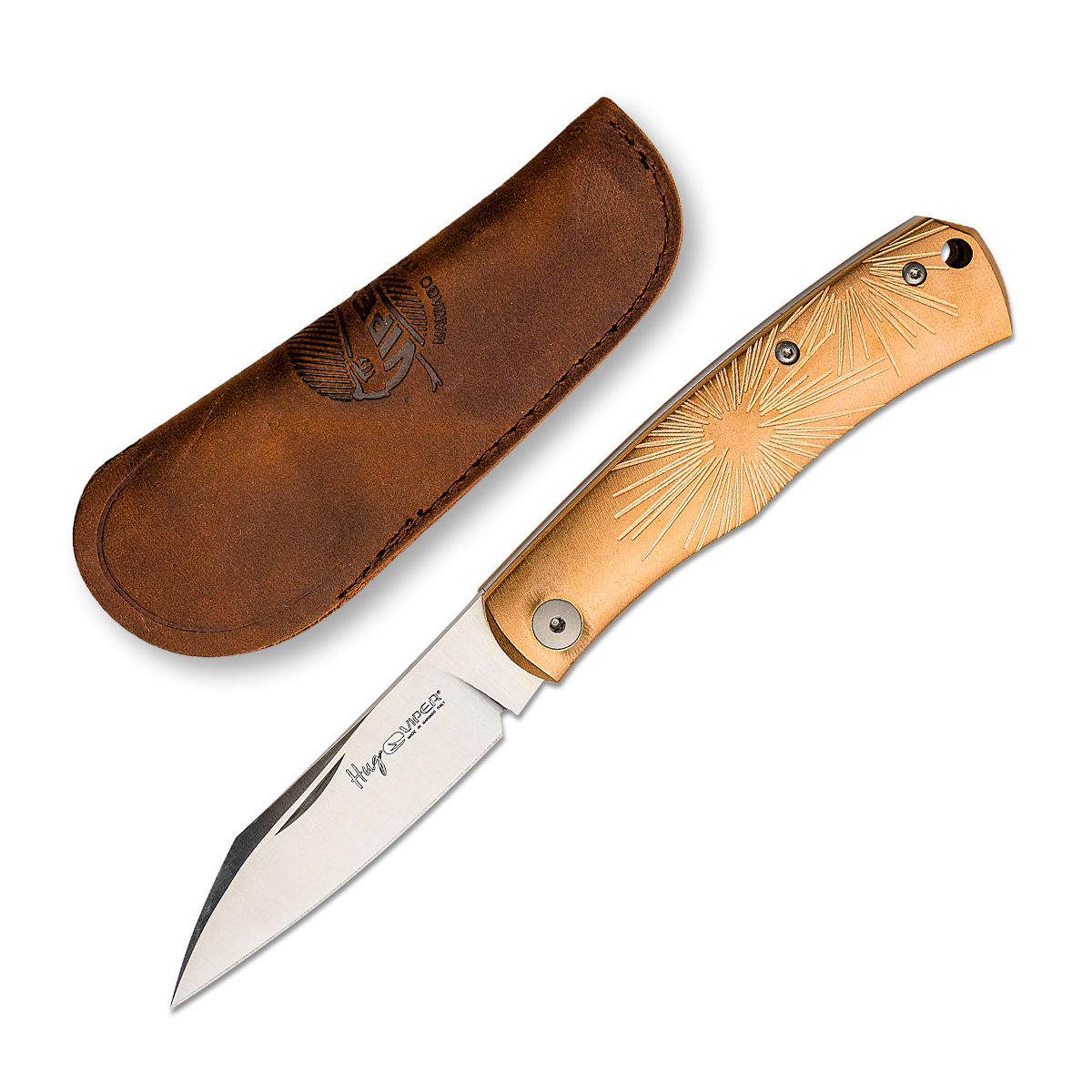 Viper Knives Hug Slipjoint Folding Knife M390/Star Patterned Bronze V5990BRS View 7