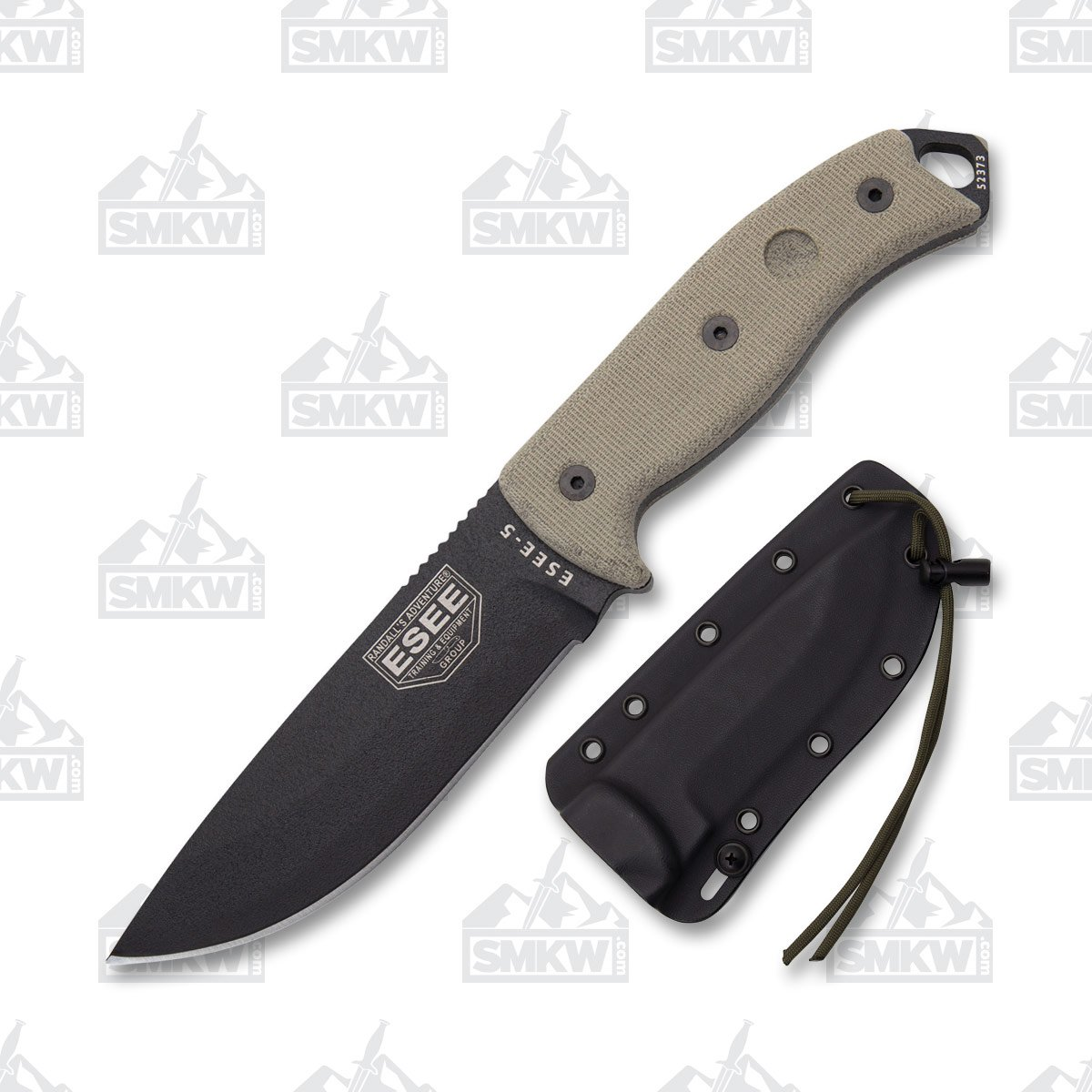 ESEE 5P Fixed Blade Knife Black 1095/Tan Micarta with Black Sheath ESEE5P View 1