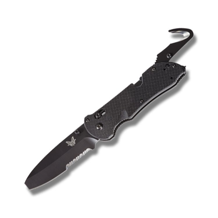 Benchmade 916SBK Triage Folding Knife Black Partially Serrated