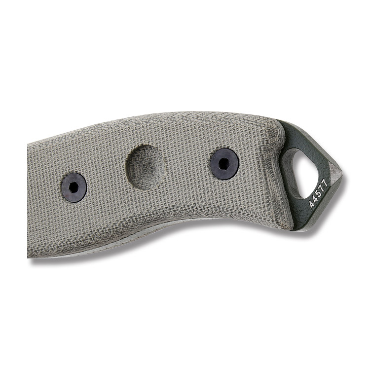 ESEE 5 Fixed Blade Survival Knife OD Green 1095 Carbon Steel/Gray Micarta with Kydex Sheath ESEE5POD View 3