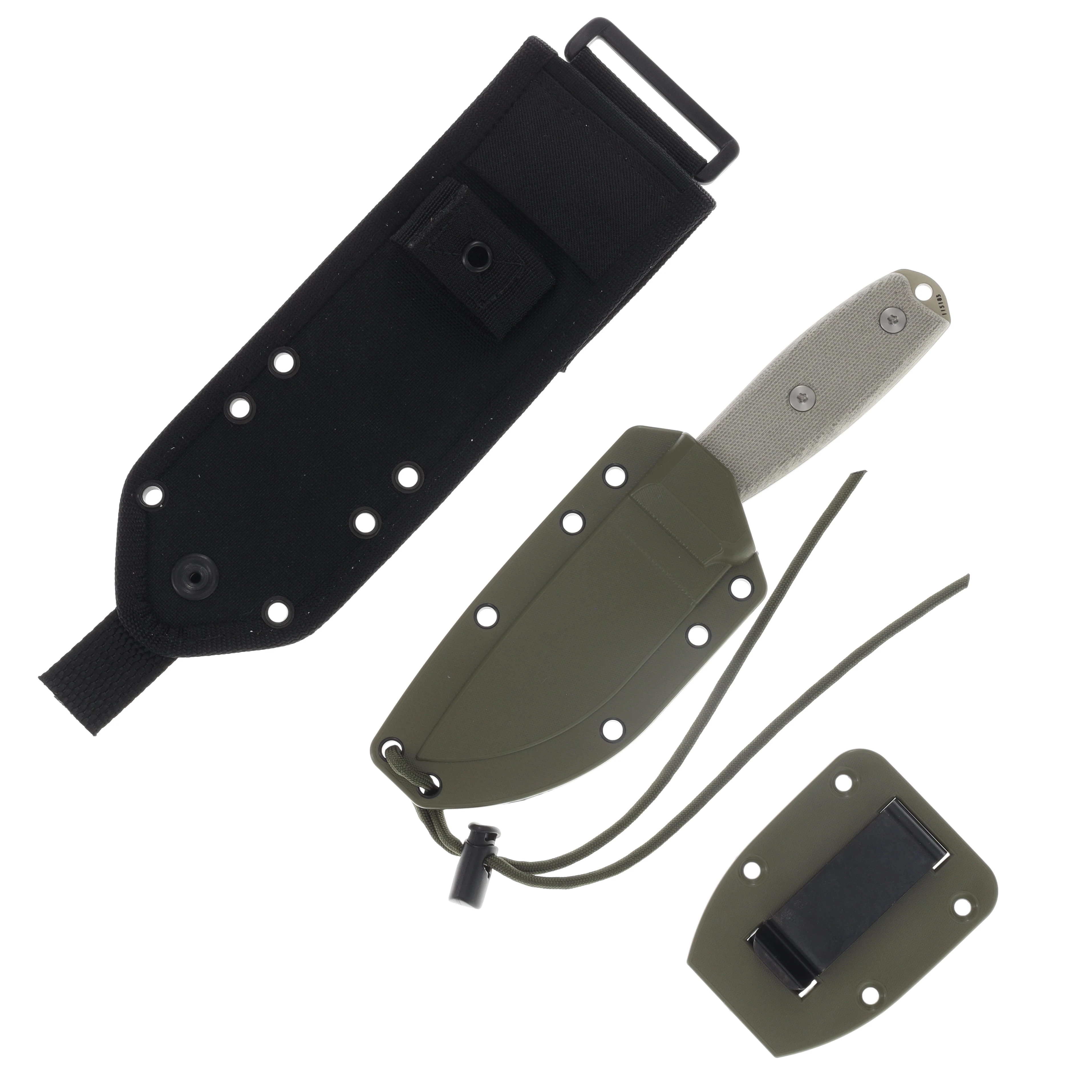 ESEE 3 Fixed Blade Knife 3PM Tan Blade/OD Green with MOLLE Sheath ESEE3PMMBDT View 3