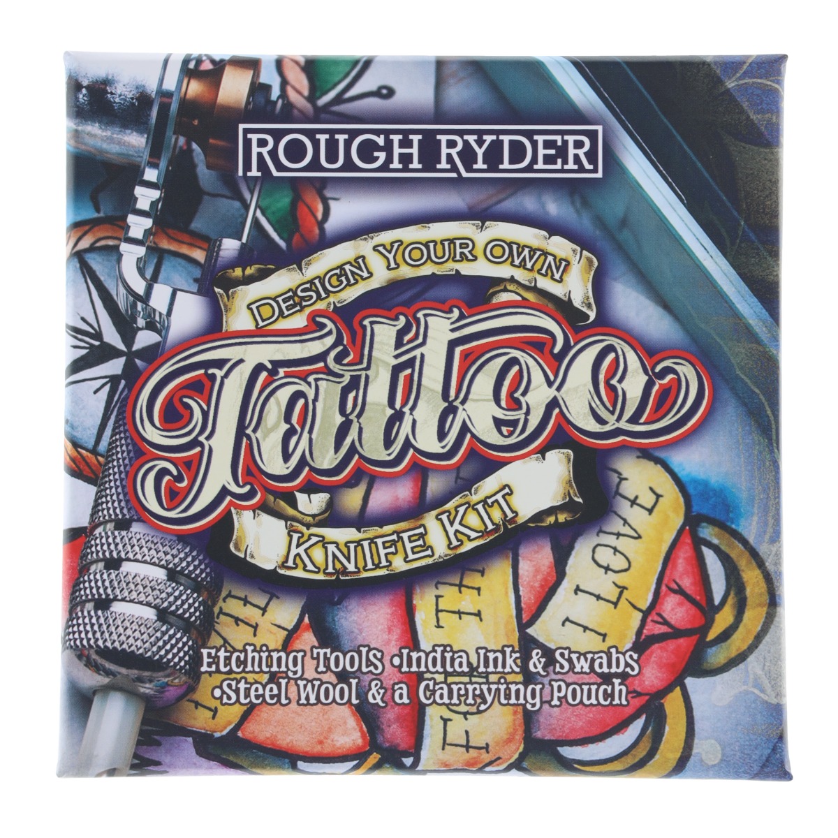 Rough Ryder Tattoo Series Design Your Own Folding Knife Kit (Blue Aluminum) RR2552 View 9