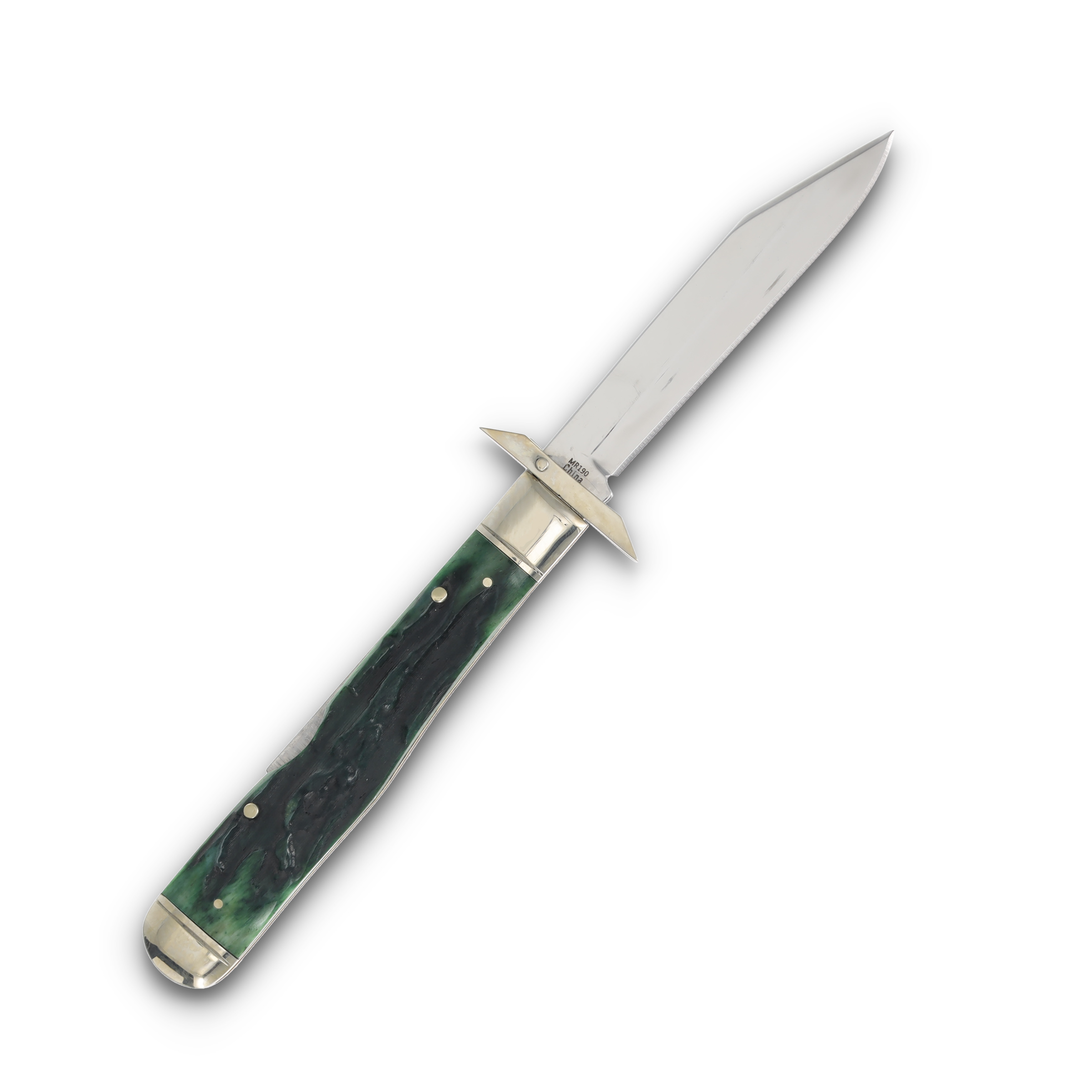 Marble's Green Stag Bone Swing Guard Folding Knife MR190 View 4