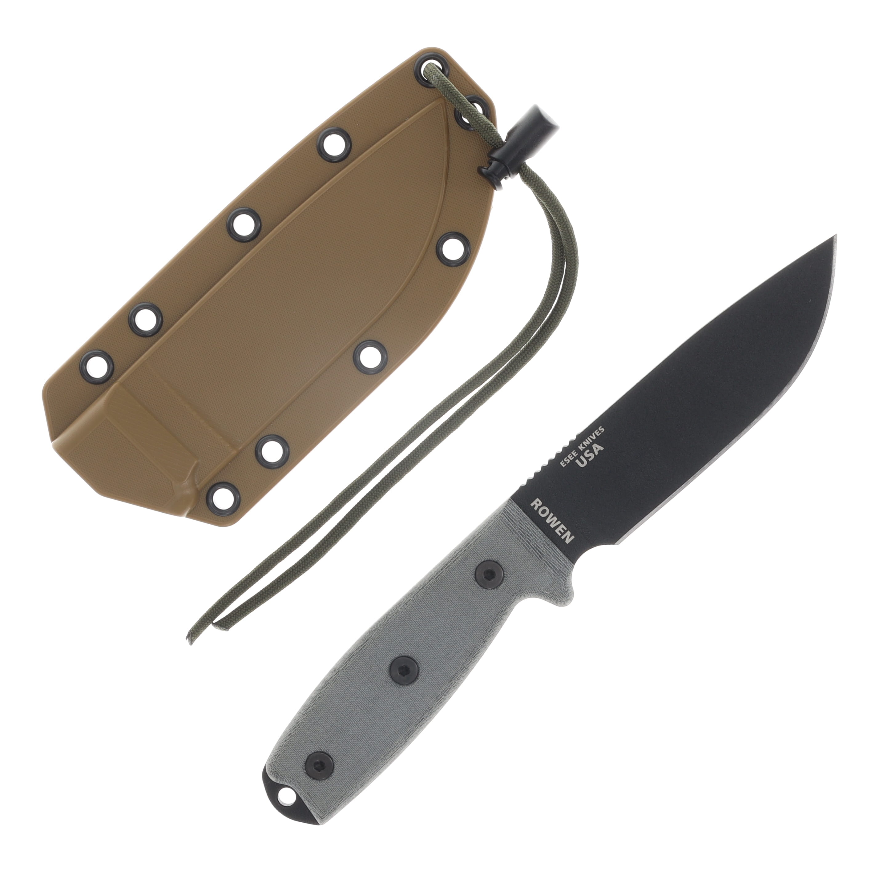 ESEE 4P MB Fixed Blade Knife 4.5in Plain Edge Gray Micarta ESEE4PMB View 2