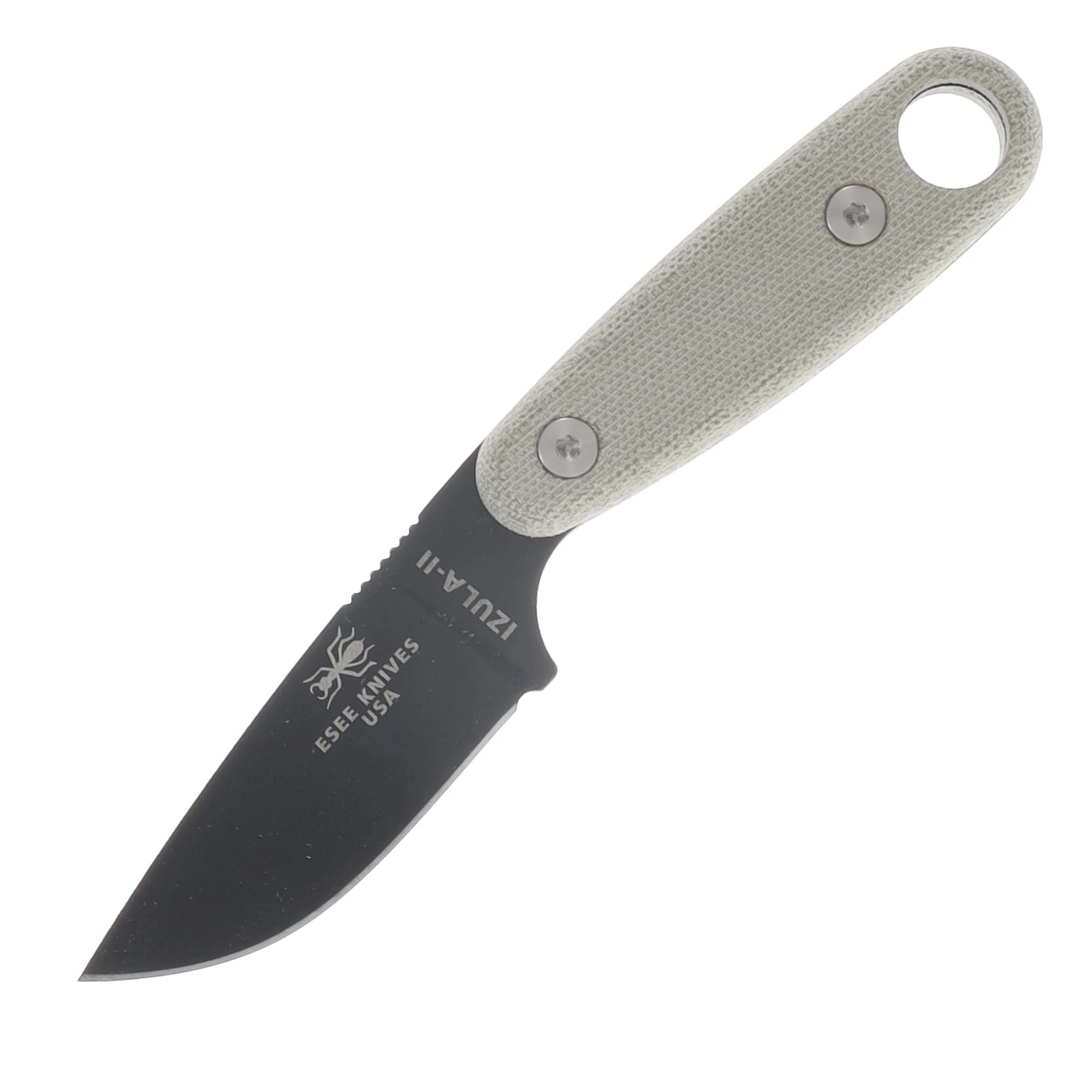 ESEE Knives Izula II Fixed Blade Green Canvas Micarta Black Powder Coat 1095 ECI11B View 3