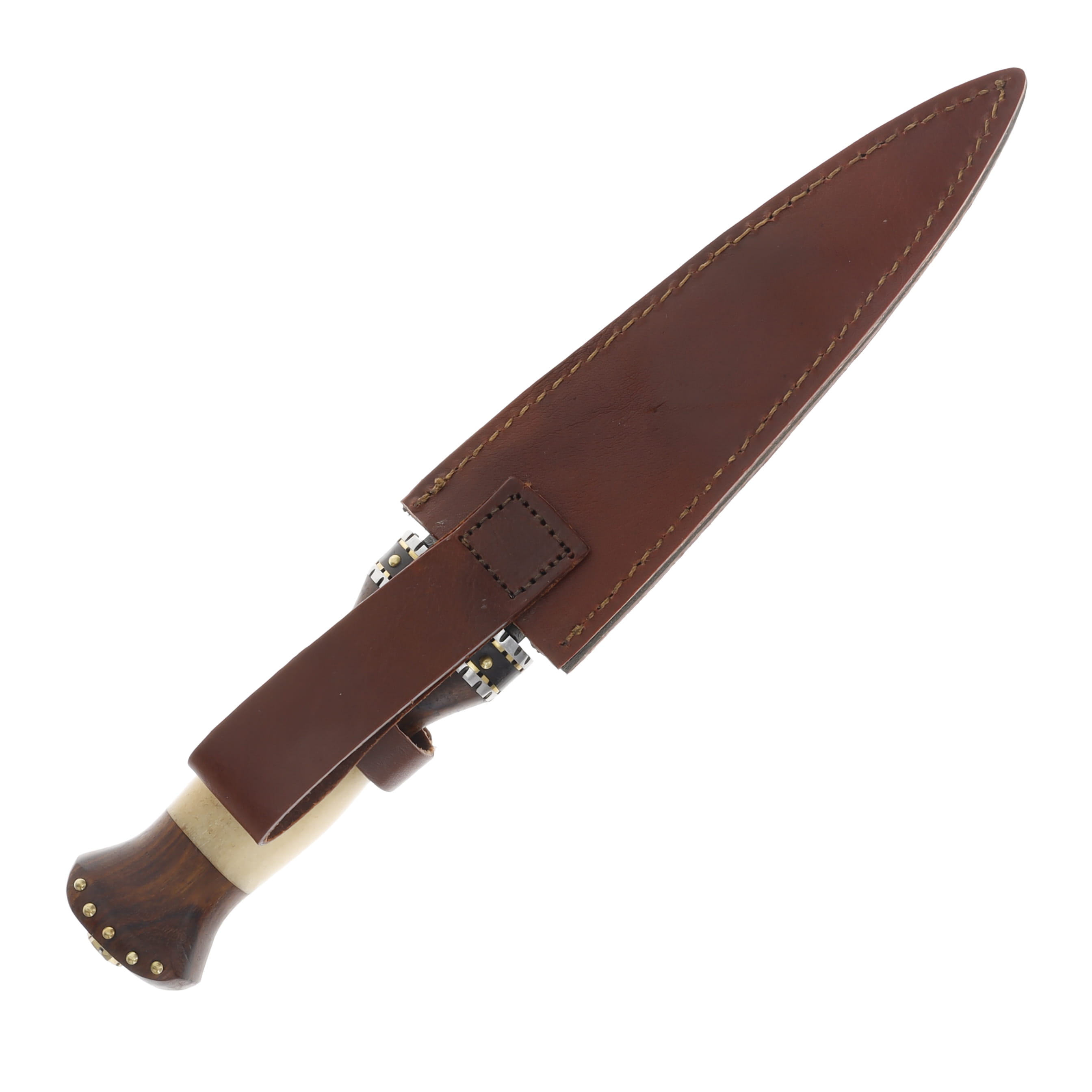 SZCO Supplies Natural Bone-Wood Dirk Damascus Blade 12.5in Overall DM1114 View 3