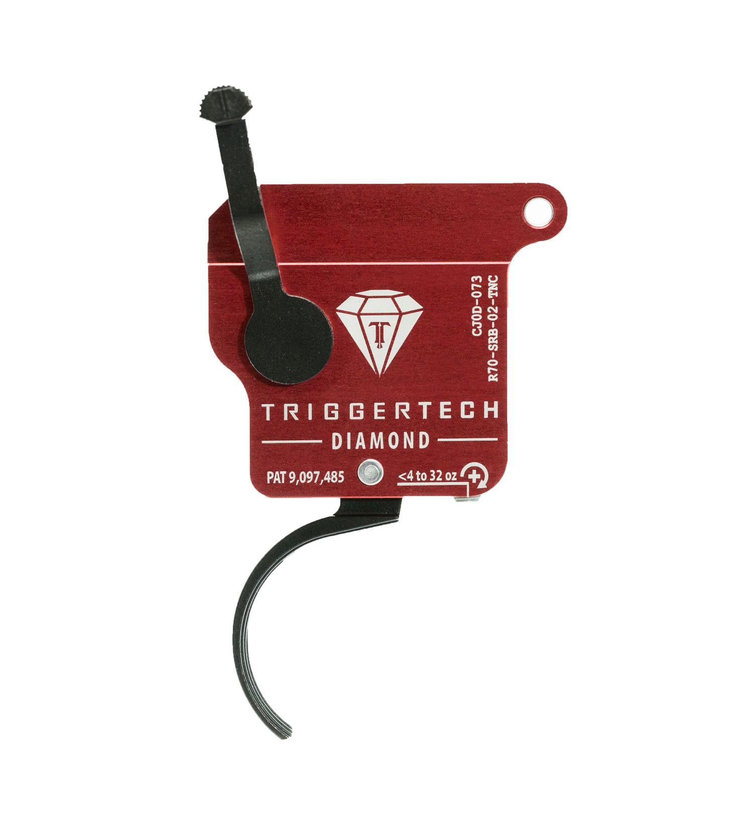 TriggerTech Rem 700 Adjustable, RH, Black, Red Housing, Diamond, Curved Clean R70-SRB-02-TNC View 1