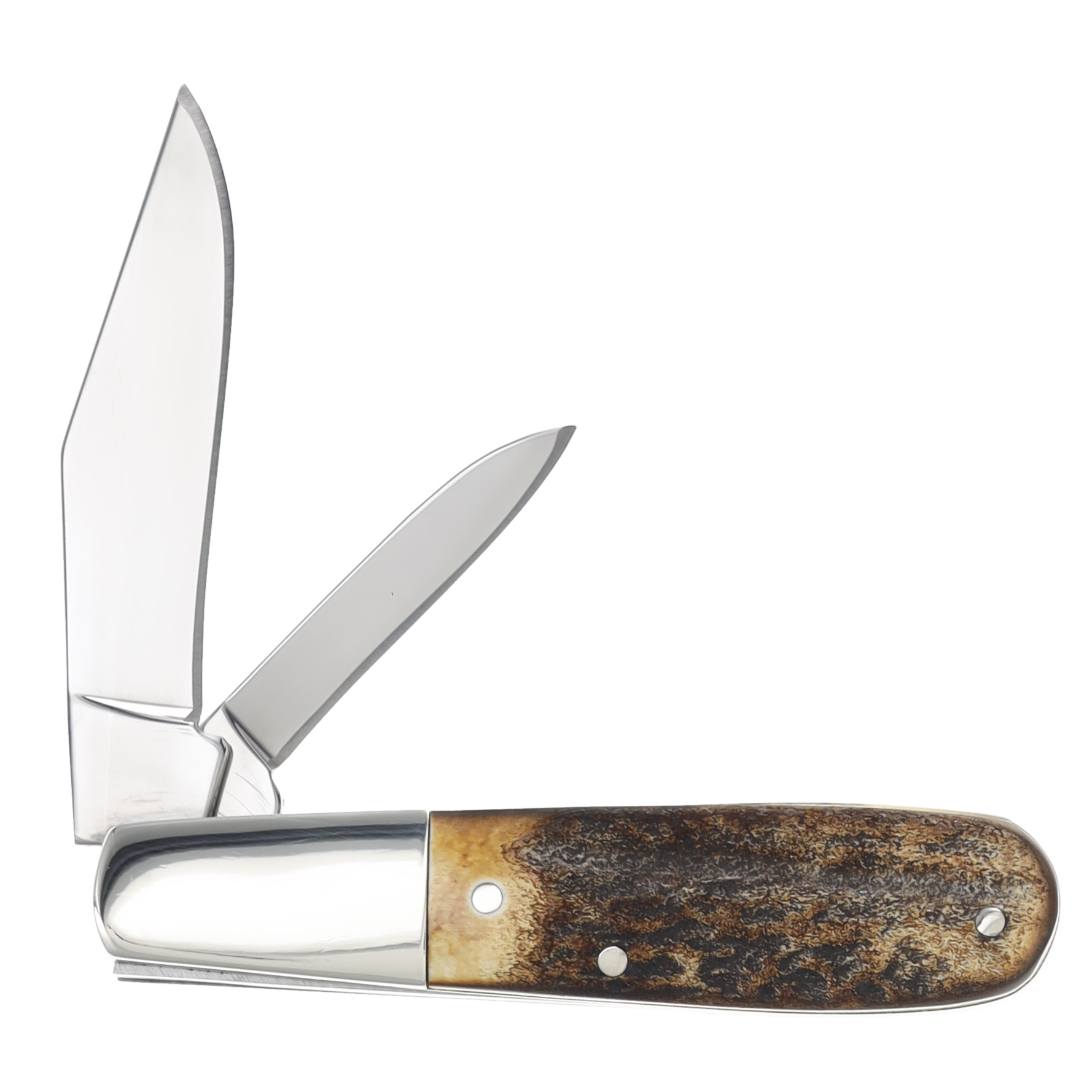 Queen USA-Made Genuine Stag Barlow Folding Knife QGSH281 View 2