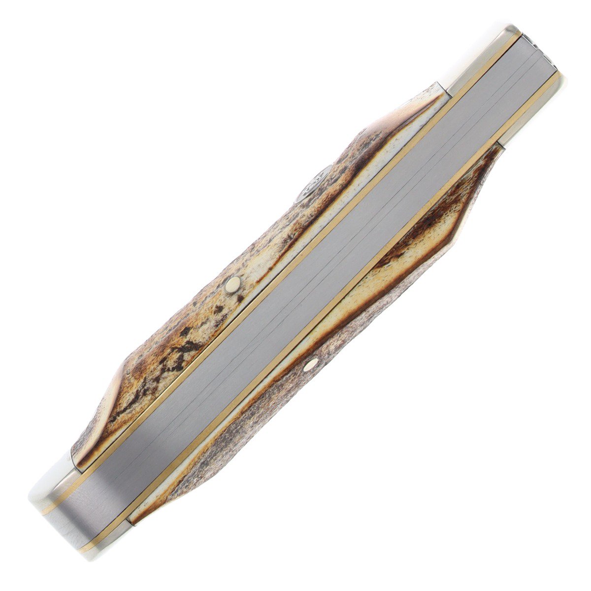 Queen Cutlery American-Made Jumbo Linerlock Trapper Folding Knife (Genuine Stag) QGSH206L View 5