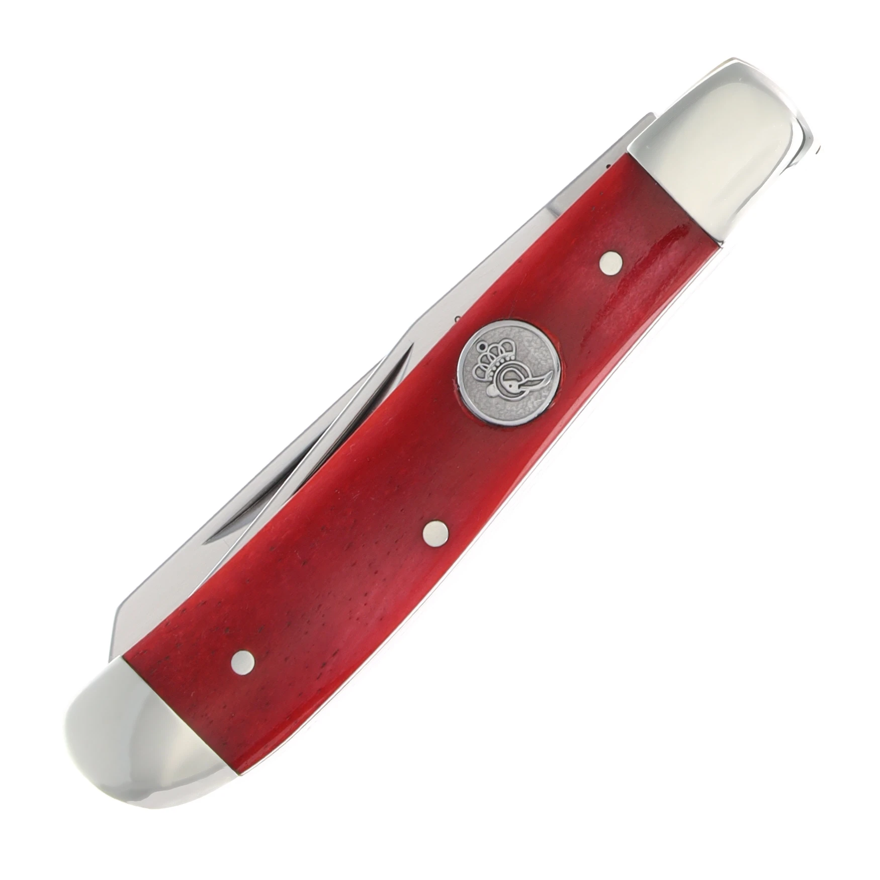 Queen American Made Red Smooth Bone 3.5" Mini Trapper QRSB07 View 3