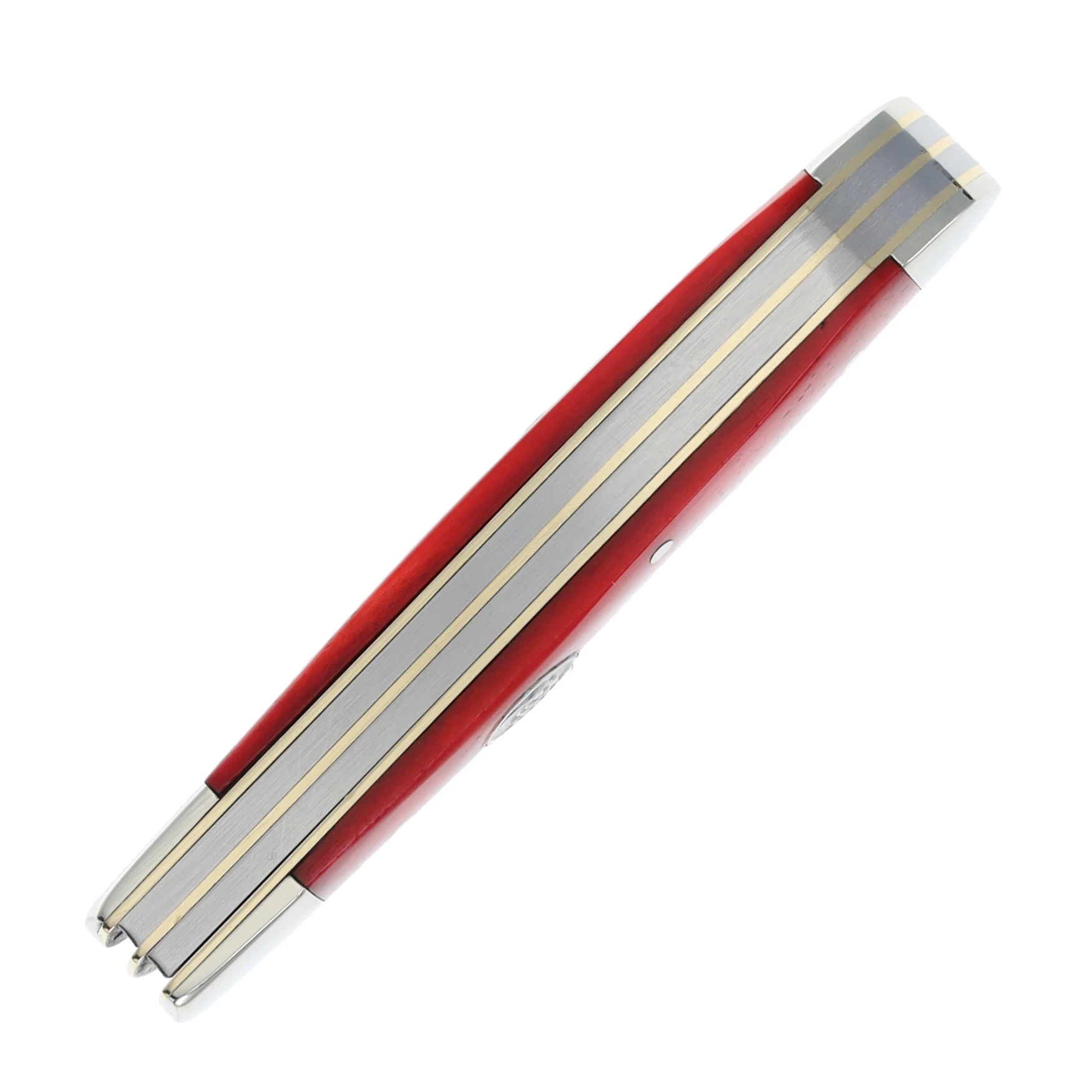 Queen American Made Red Smooth Bone 3.5" Mini Trapper QRSB07 View 6