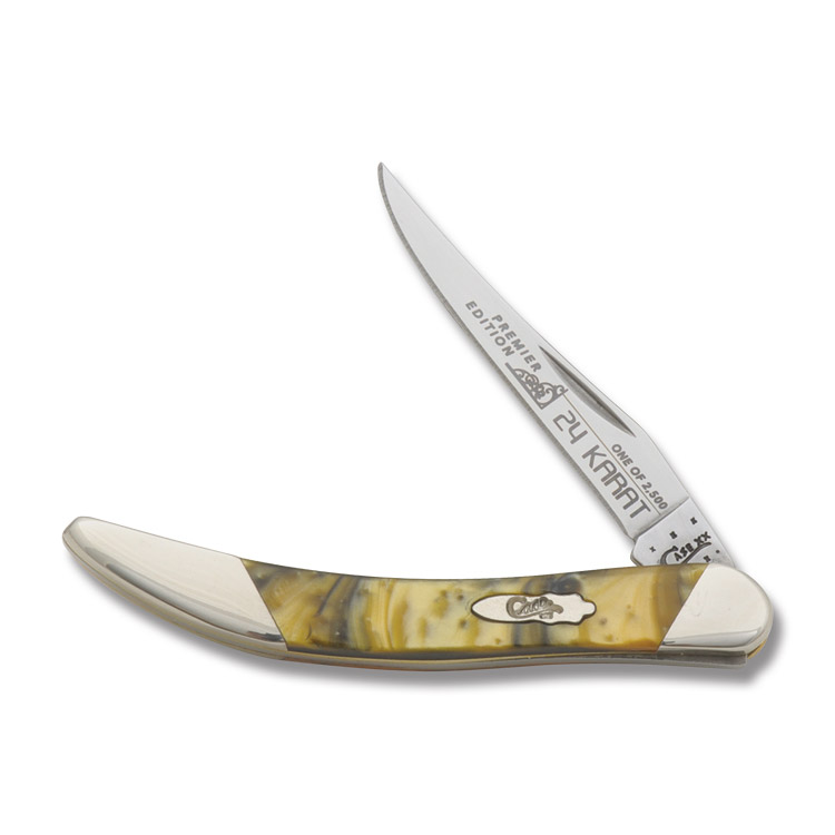 Case Slant Bolster 24 Karat Corelon Toothpick Folding Knife CAS91009624K View 1