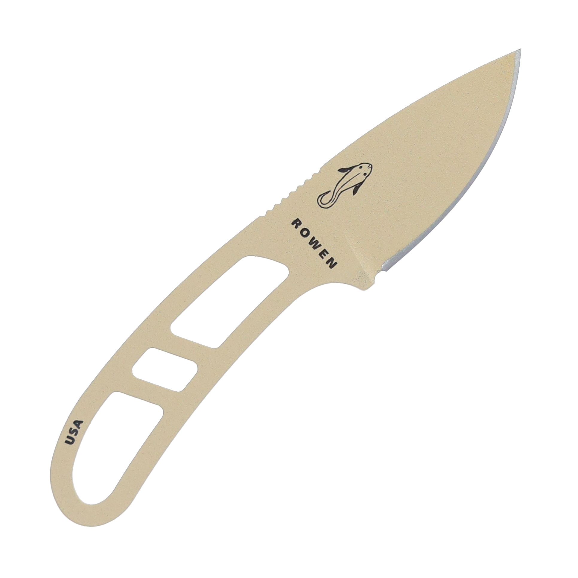 ESEE Candiru Fixed Blade Knife 2in Plain Edge Desert Tan Skeletonized ESEECKDT View 2
