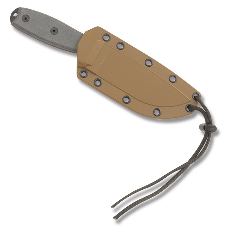 ESEE 4S Fixed Blade Knife 4.5in Partially Serrated Gray Micarta ESEE4S View 2
