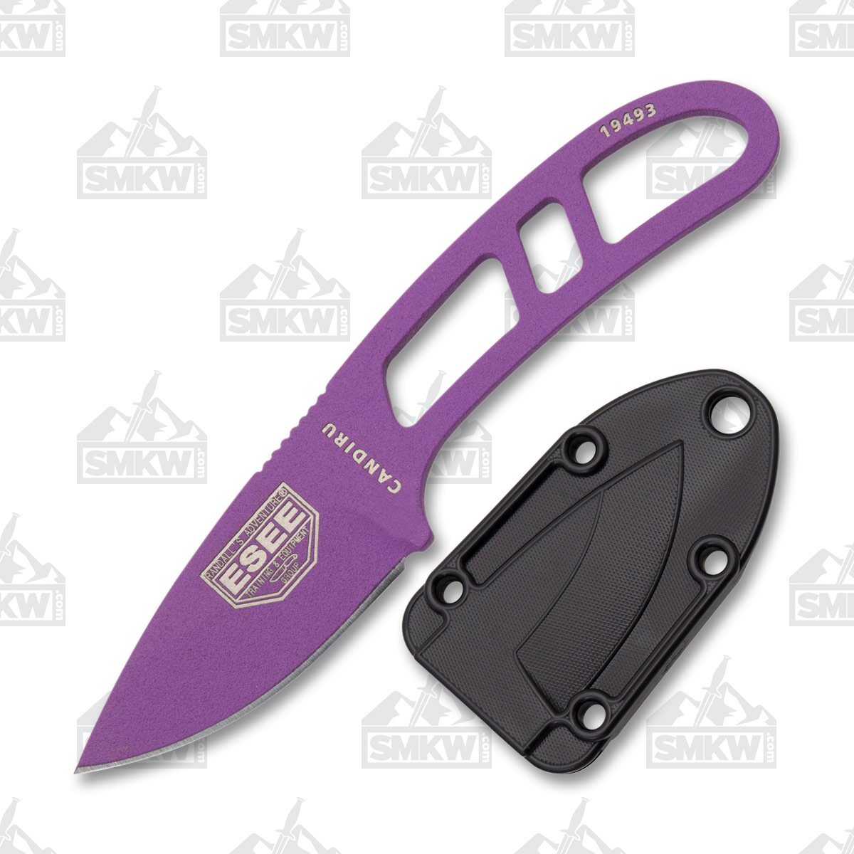 ESEE Candiru Fixed Blade Knife 2in Plain Edge Purple Skeletonized ESEECANPURBK View 1