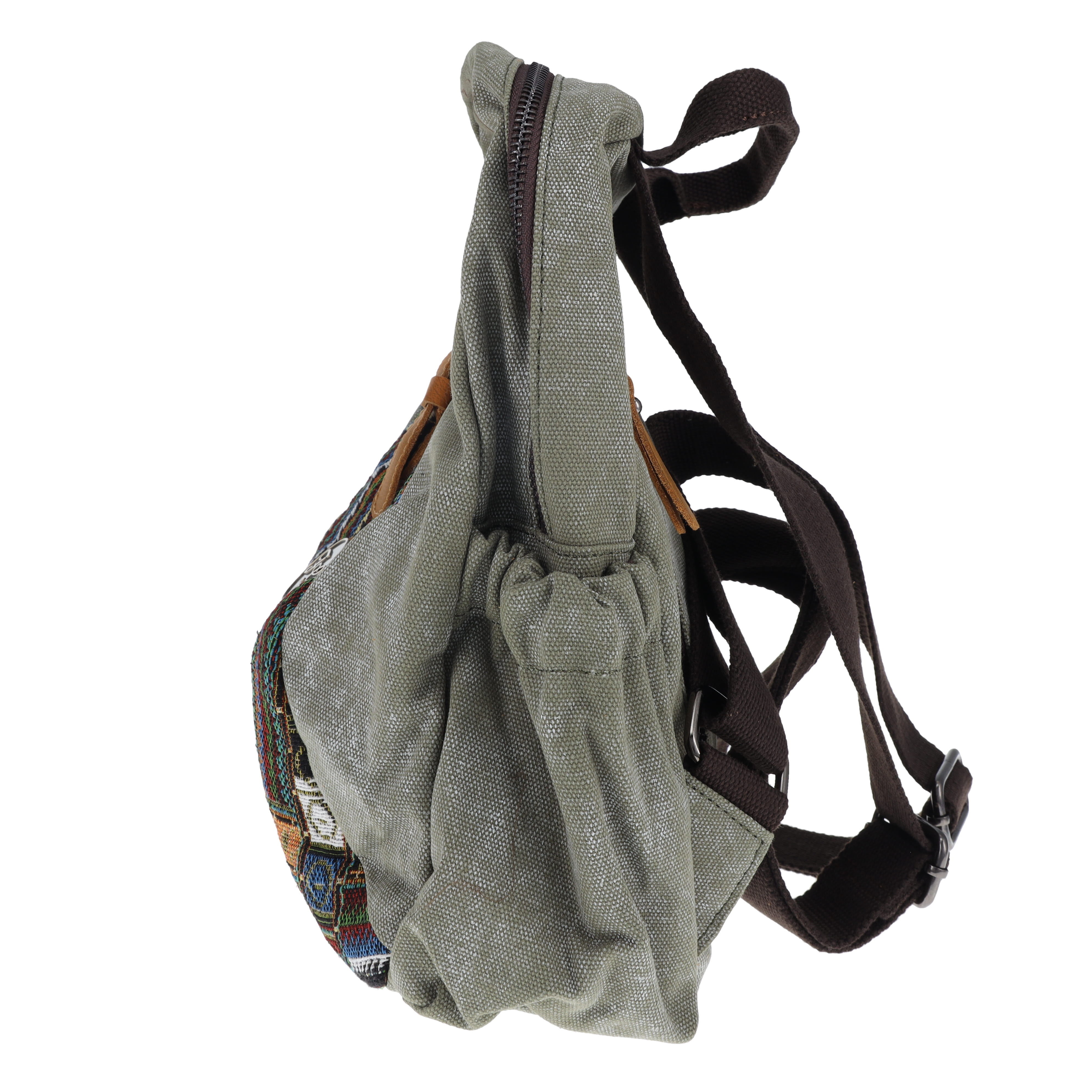 Fabigun Conceal Carry Gray and Brocade Bohemian Backpack SM4004 View 4