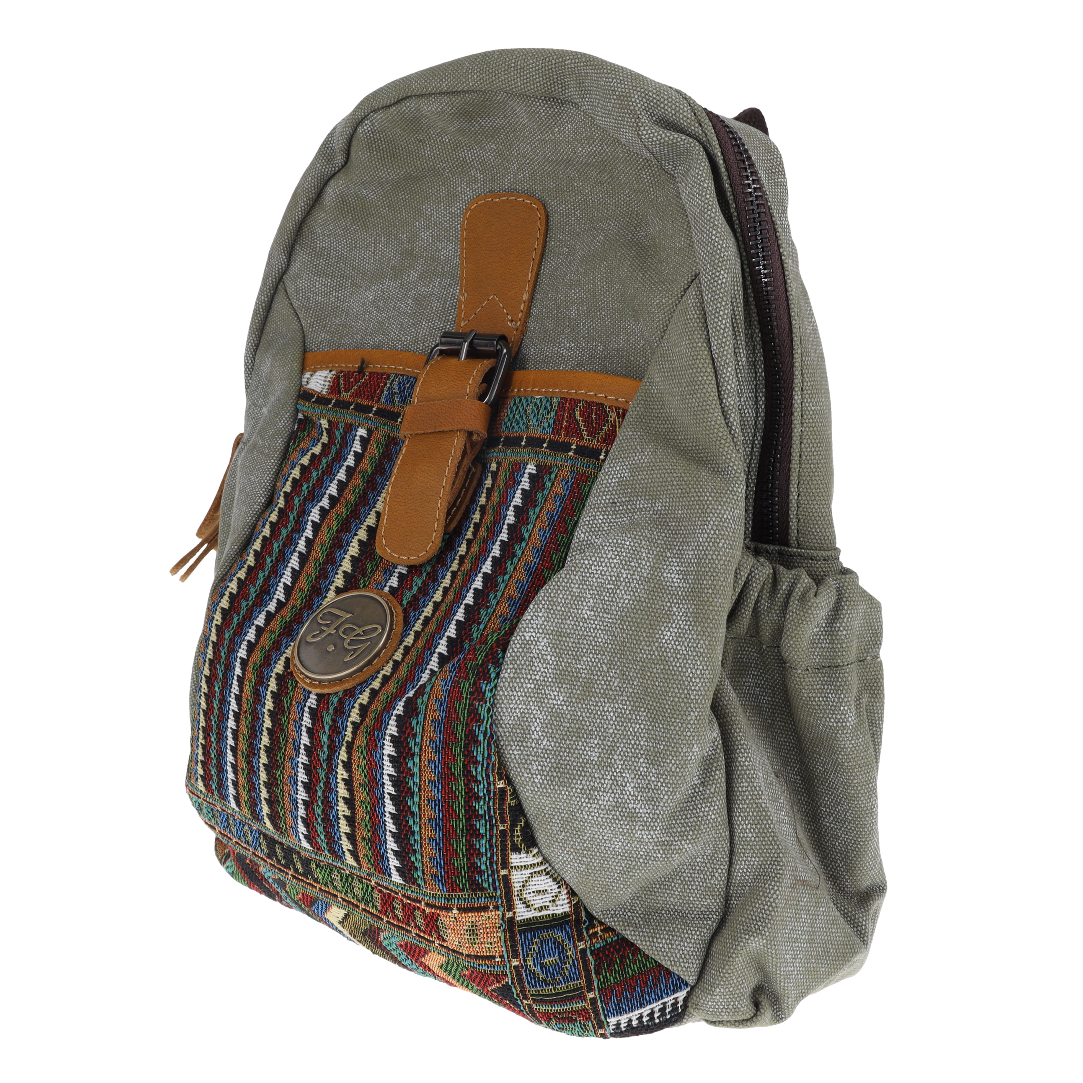 Fabigun Conceal Carry Gray and Brocade Bohemian Backpack SM4004 View 3