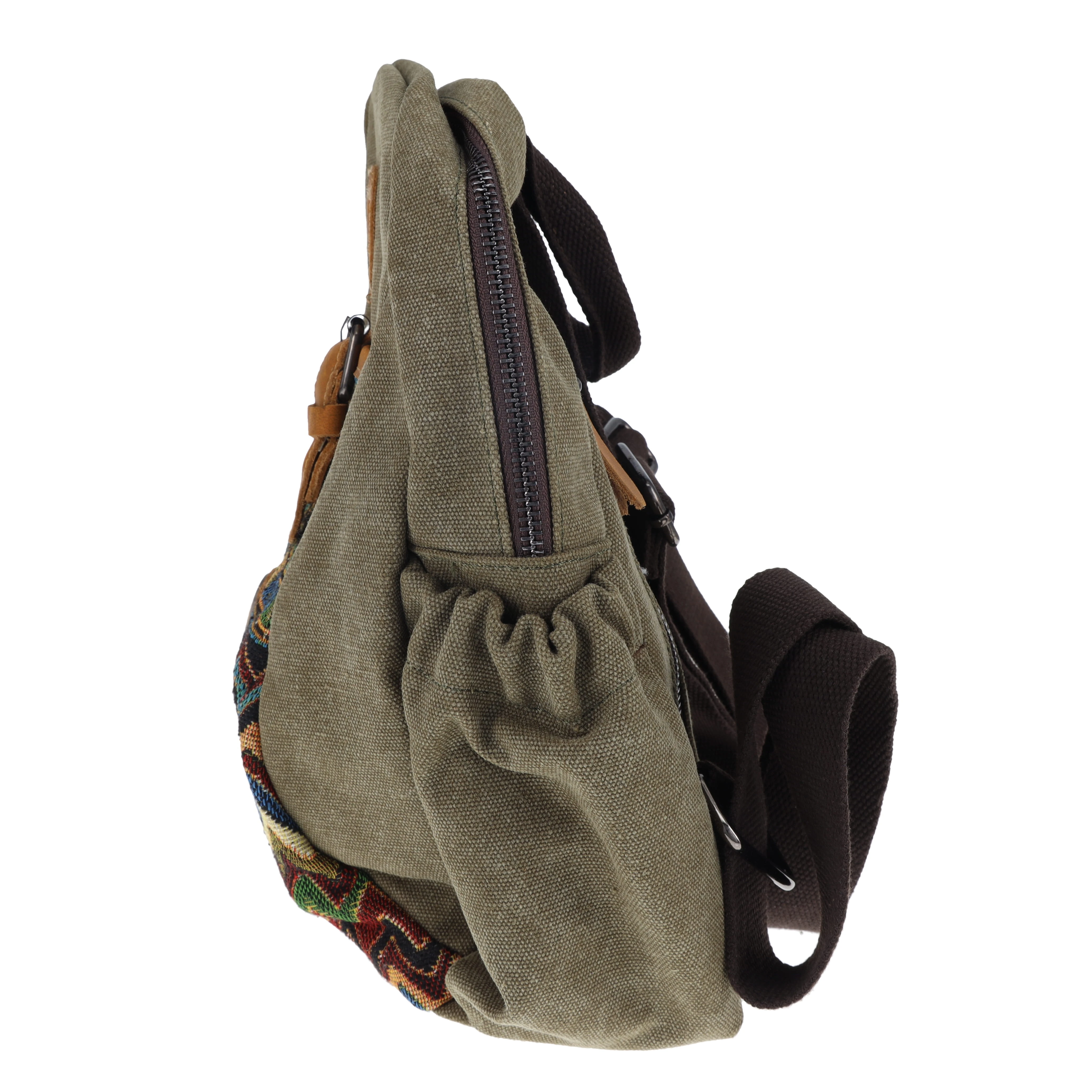 Fabigun Conceal Carry Green and Brocade Bohemian Backpack SM4004G View 4