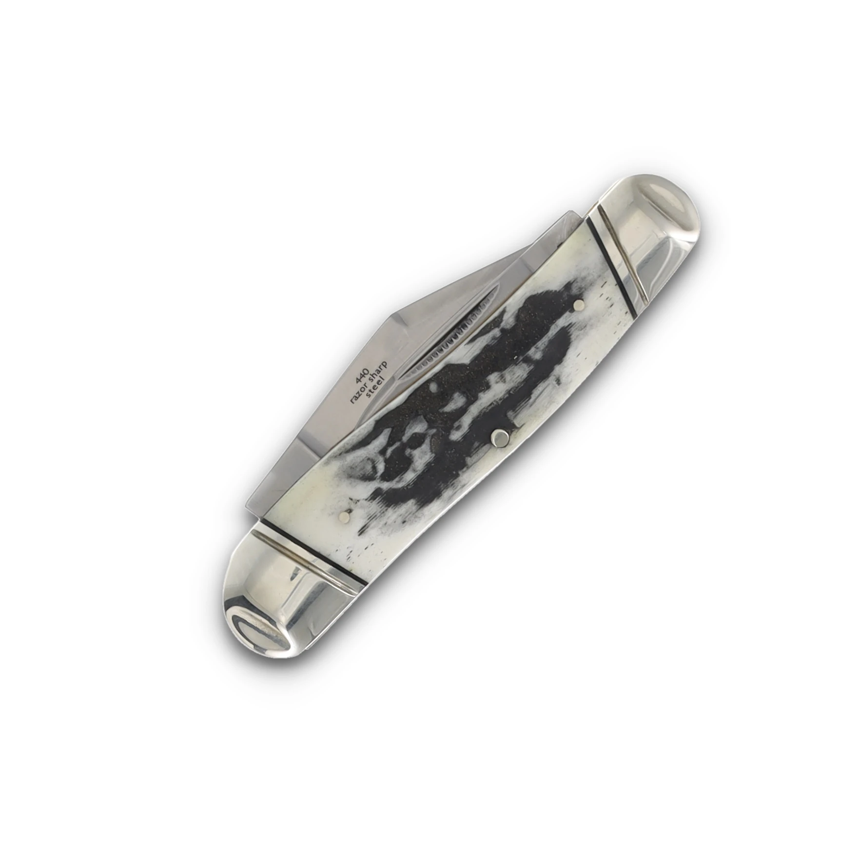 Rough Ryder Large Swayback Whittler Black Stag Bone RR2575 View 4