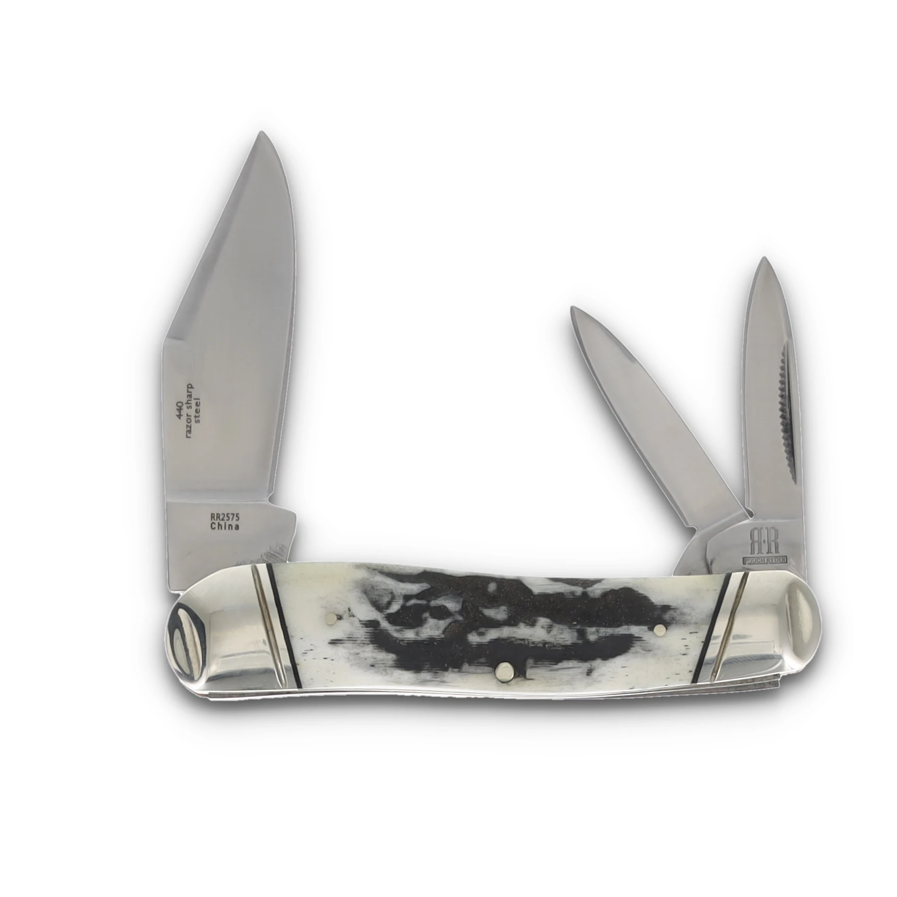 Rough Ryder Large Swayback Whittler Black Stag Bone RR2575 View 2