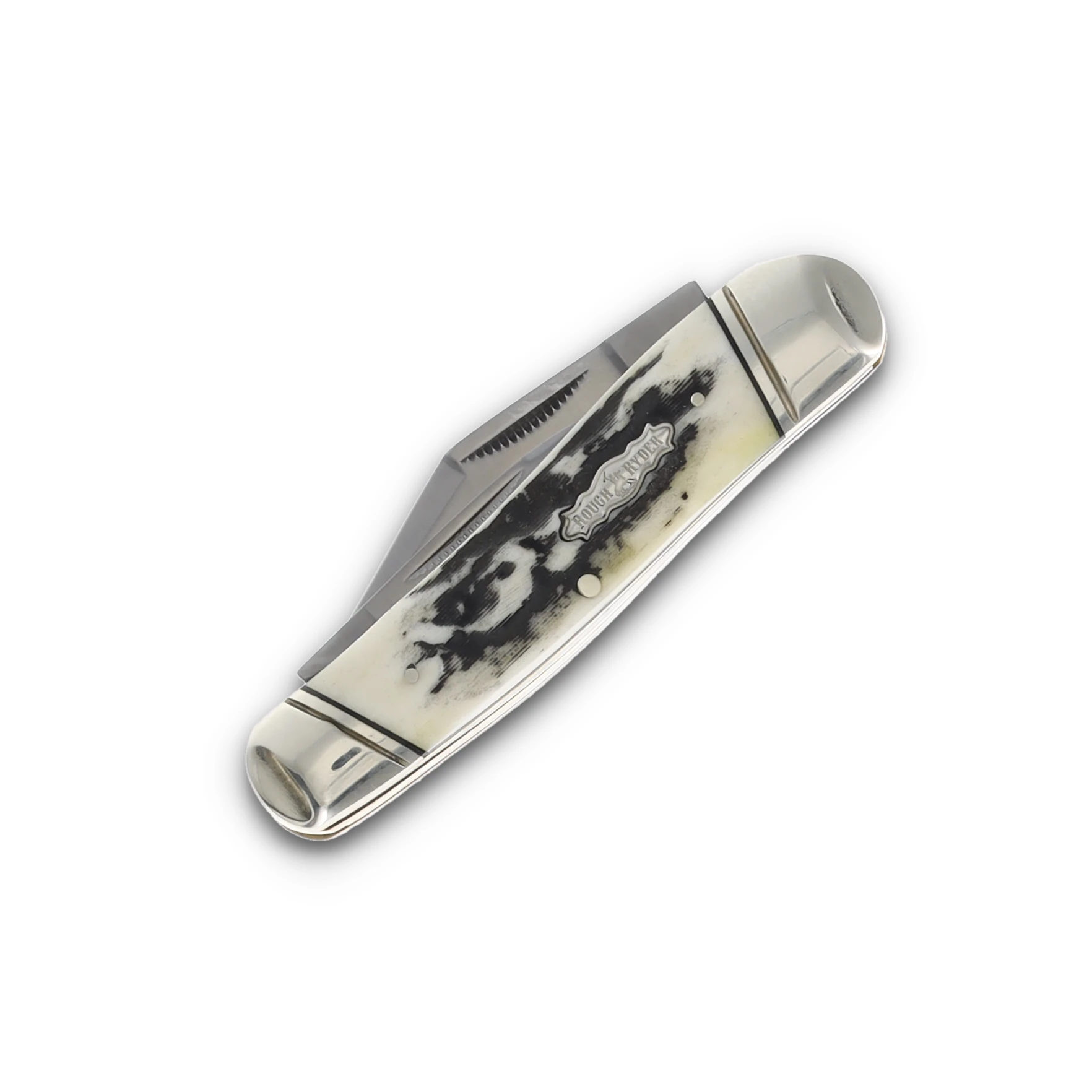 Rough Ryder Large Swayback Whittler Black Stag Bone RR2575 View 3