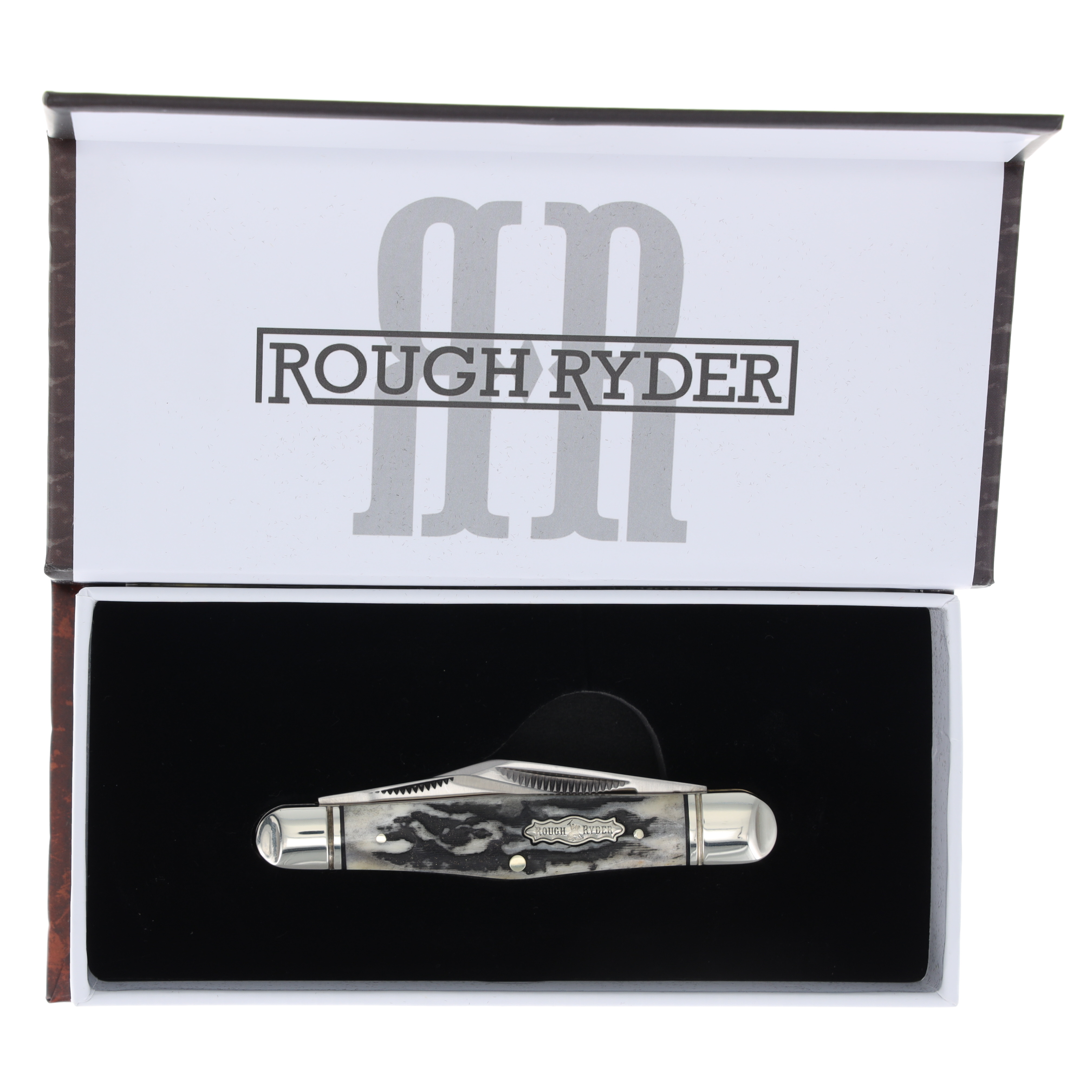 Rough Ryder Medium Whittler Black Stag Bone RR2576 View 7