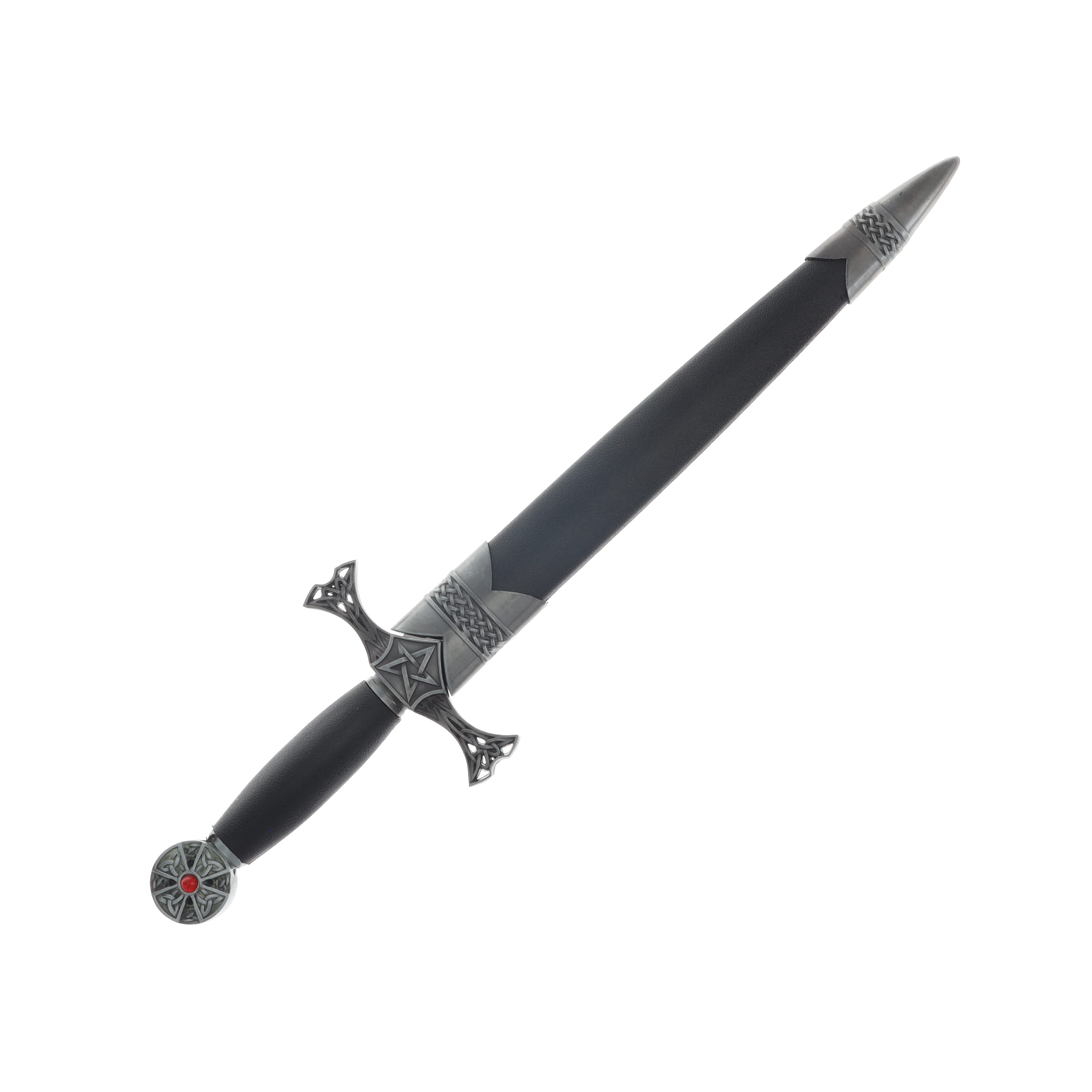 14.5 Inch Celtic Jewel Dagger Black Leather Handle 211110 View 4