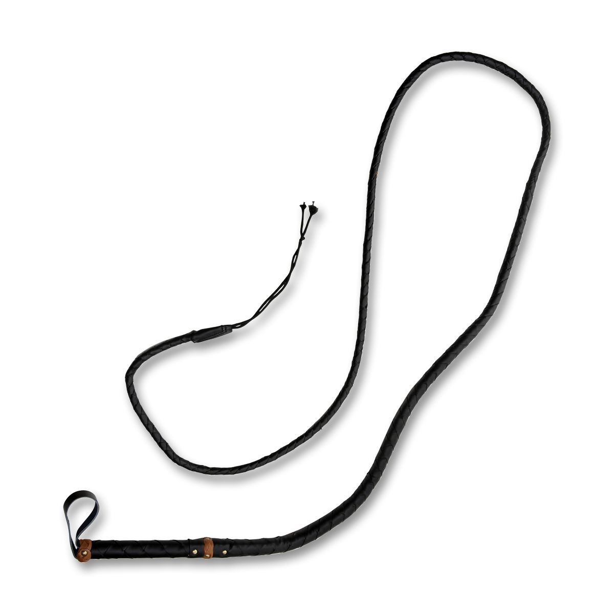 5 Foot Black Leather Whip 8918055 View 3