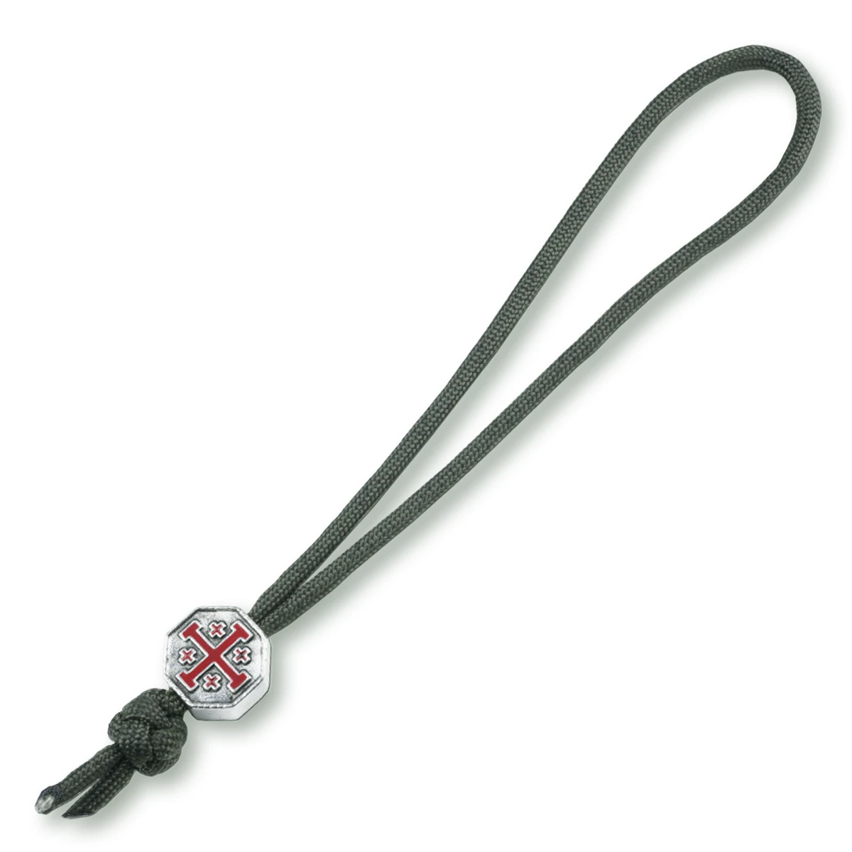 Spartan Blades Beaded Lanyard Cross Green SBLBCGN View 1