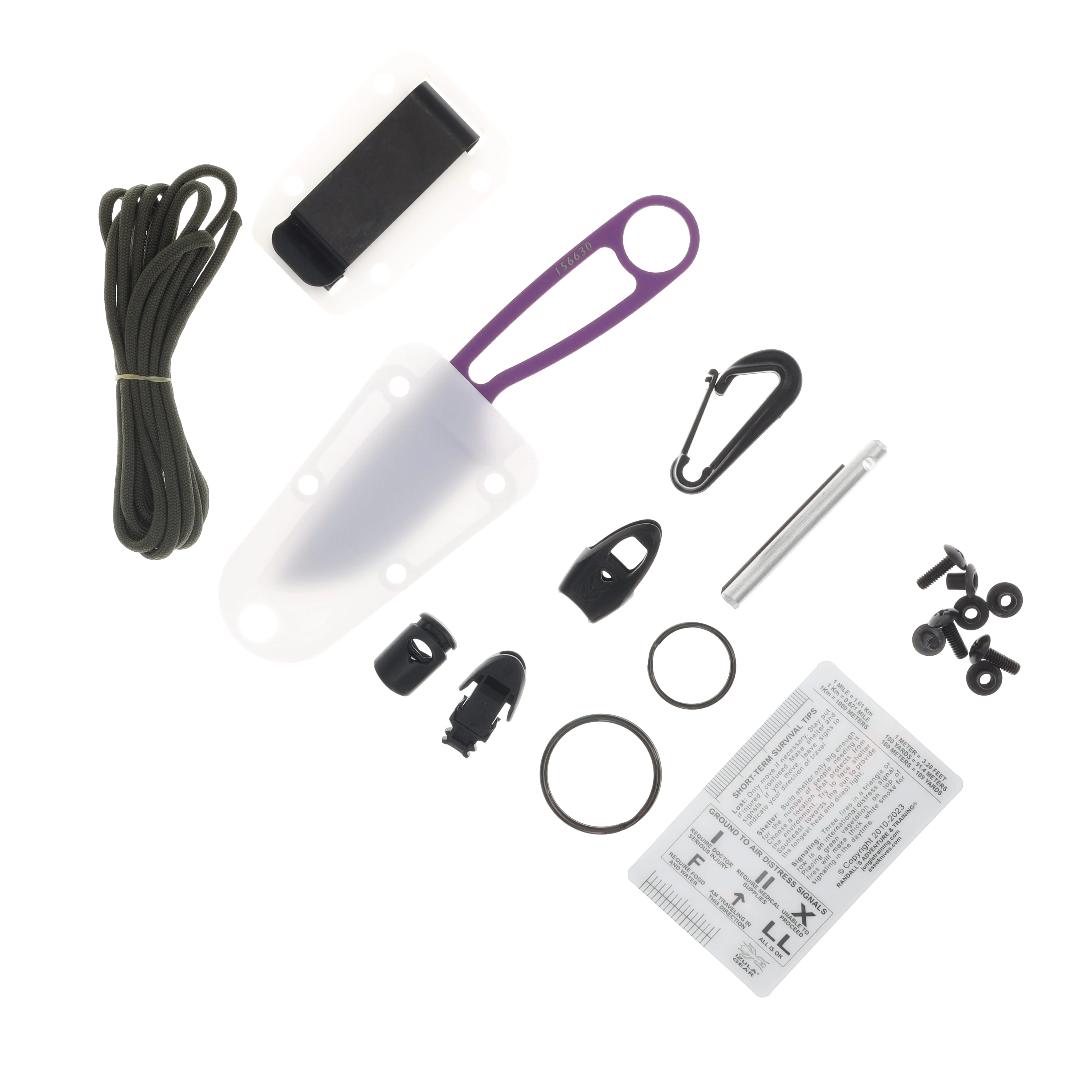 ESEE Izula Fixed Blade Knife Purple with Survival Kit (White Sheath) IZULAPURPKIT View 6