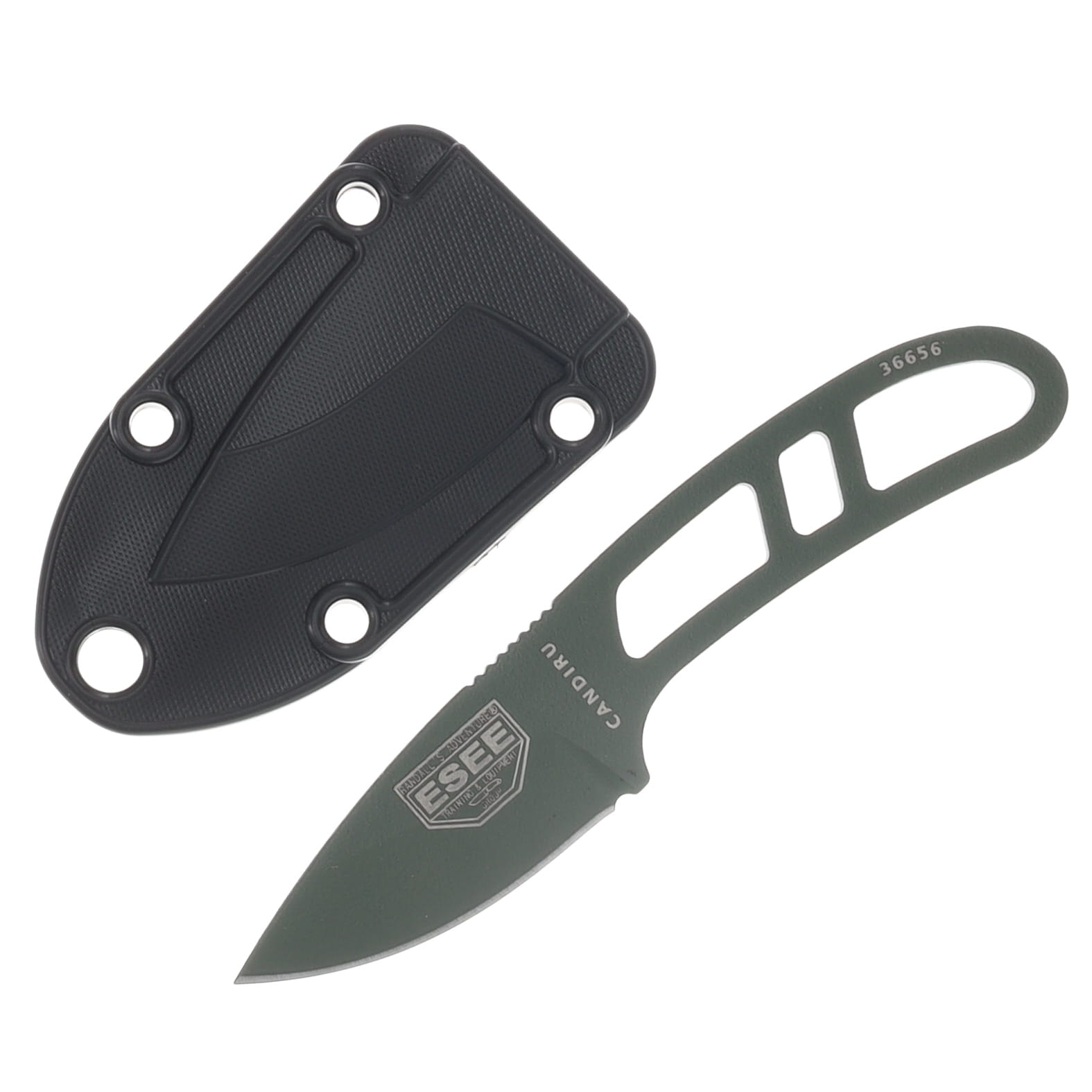 ESEE Knives Candiru OD Fixed Blade Knife Black Sheath Survival Kit ESEECANODKIT View 1