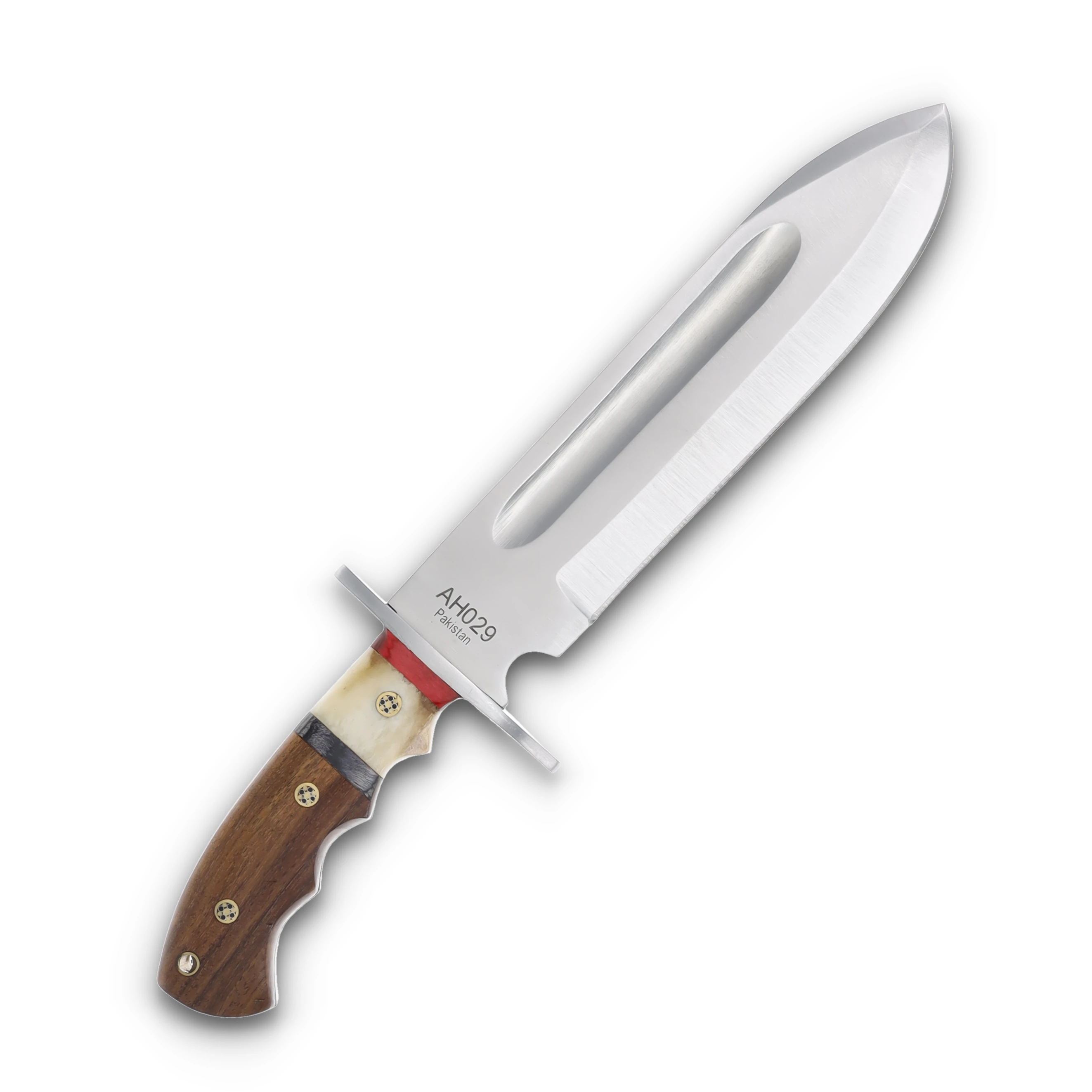 American Hunter Blood Groove Bowie Knife Wood and Bone 8.25” Blade AH029 View 3