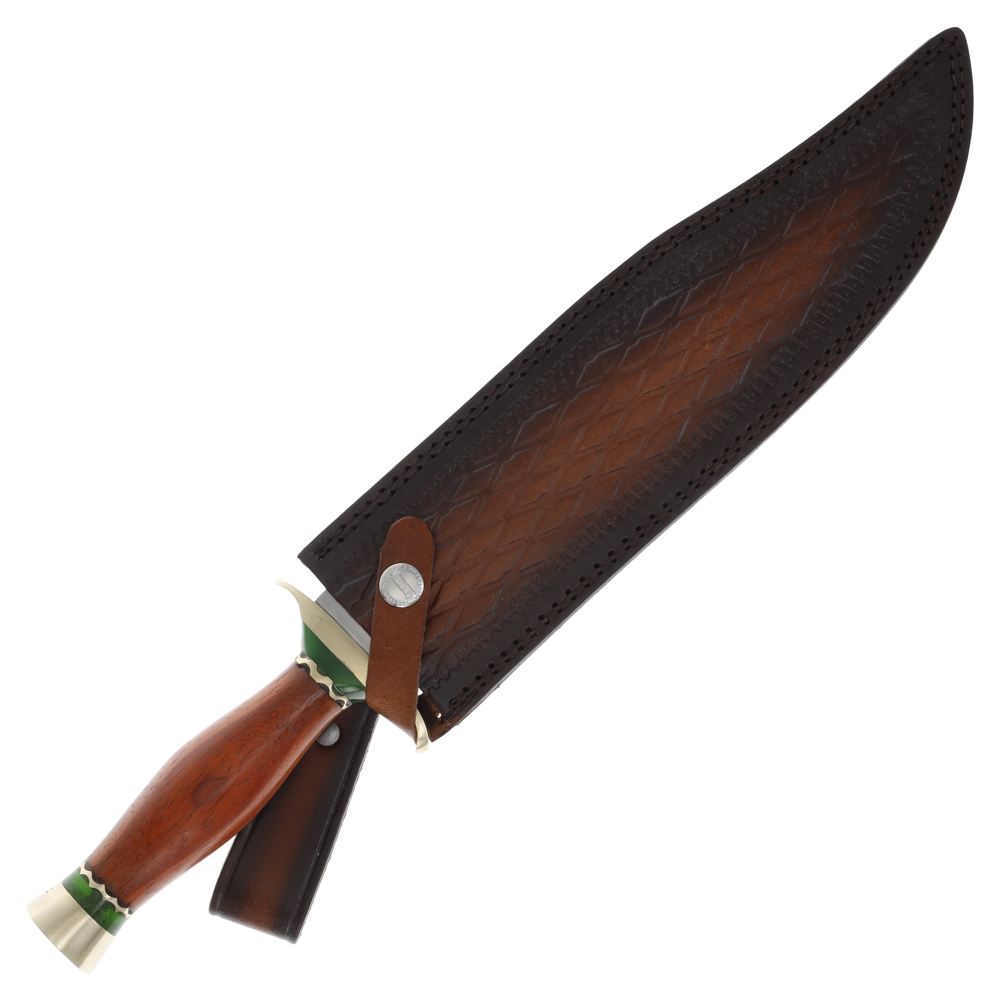 Marble's MR676 Wood/Brass Bowie with Leather Sheath MR676 View 5