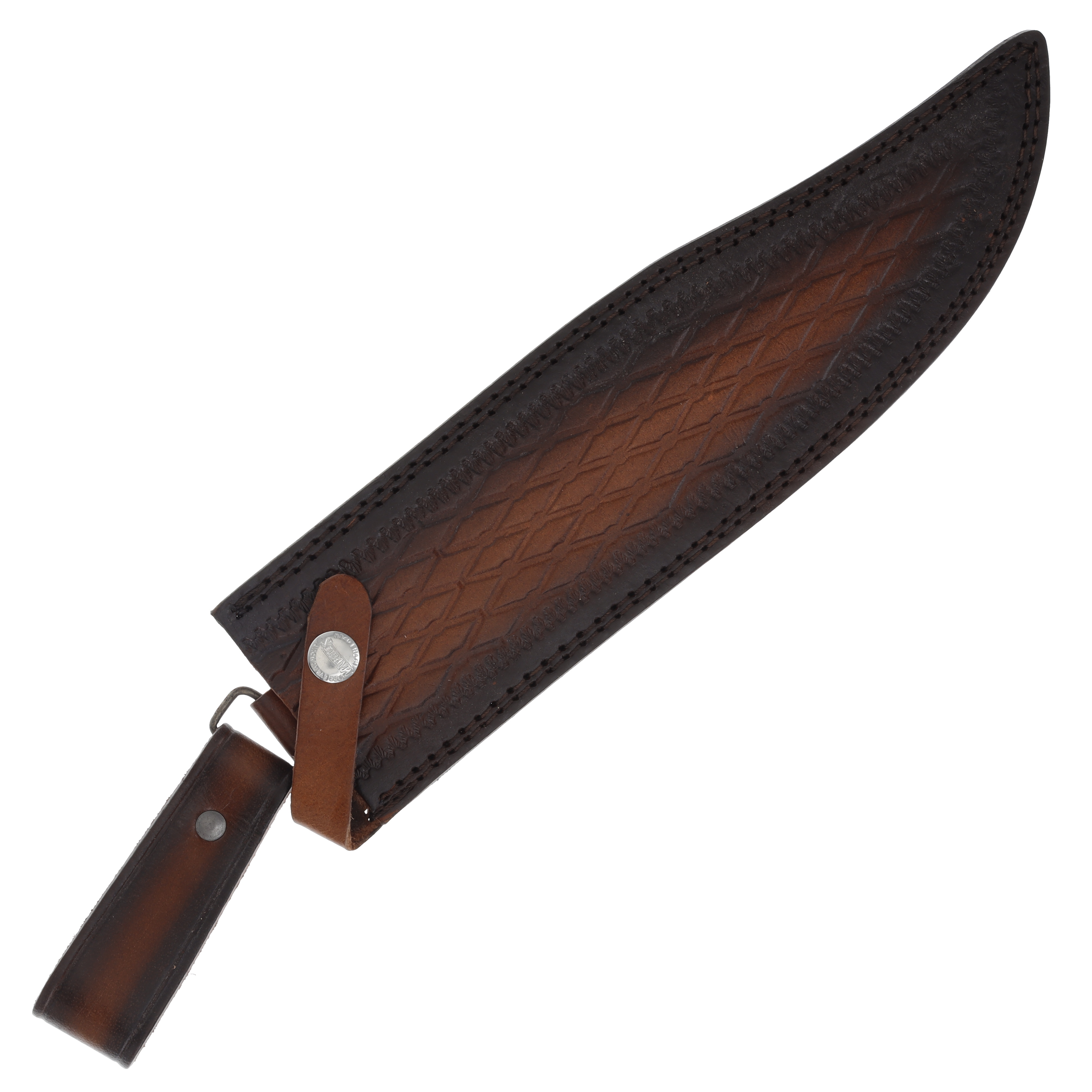 Marble's MR676 Wood/Brass Bowie with Leather Sheath MR676 View 7
