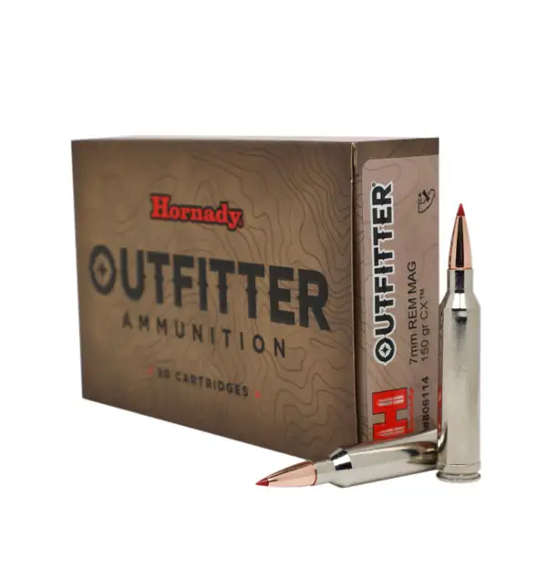 Hornady Outfitter 7mm Rem Mag 150gr CX Monolithic Lead-Free Ammo 20Rds 806114 View 1